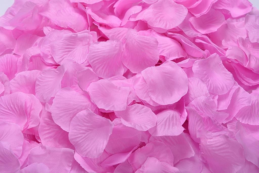 4000 Pcs Pink Silk Rose Petals - Real Touch Artificial Flower for Wedding Decorations, Bridal Shower, Romantic Proposals & Home Decoration