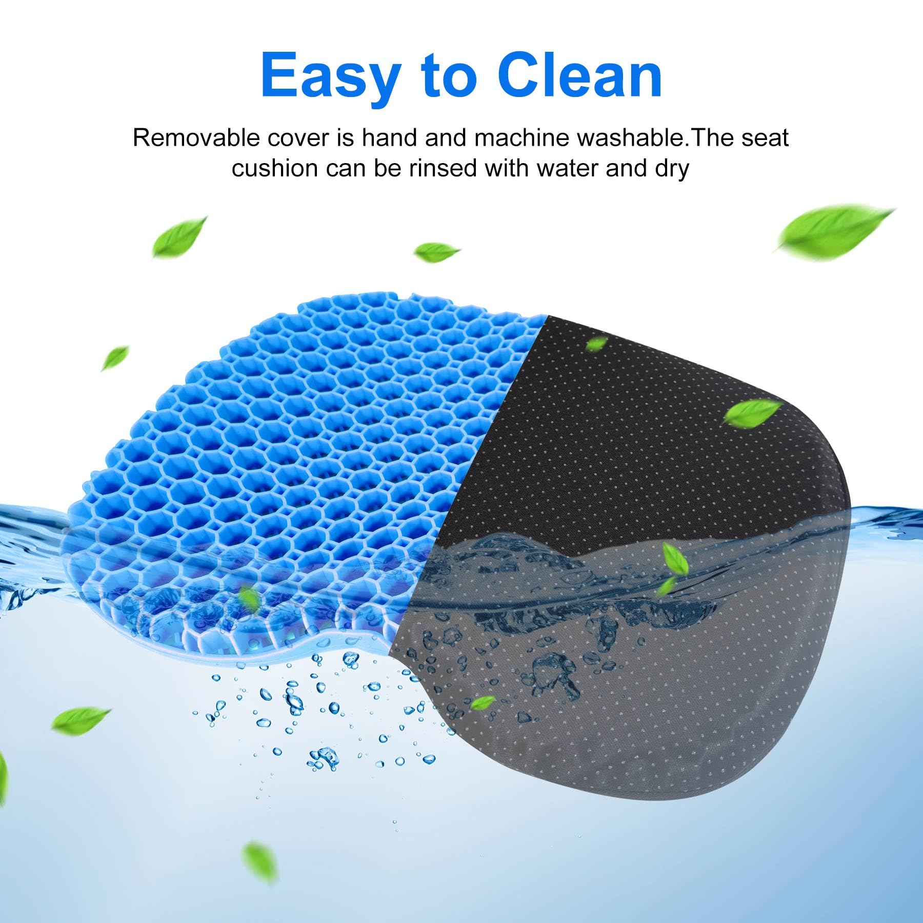 Anti-Slip Kayak Seat Cushion - Thick Waterproof Gel Kayak Seat Pad with Non-Slip Cover for Sit-In & Inflatable Kayaks, Canoes, Boats - Comfortable Fishing Kayak Accessories for Outdoor Water Sports & Adventure