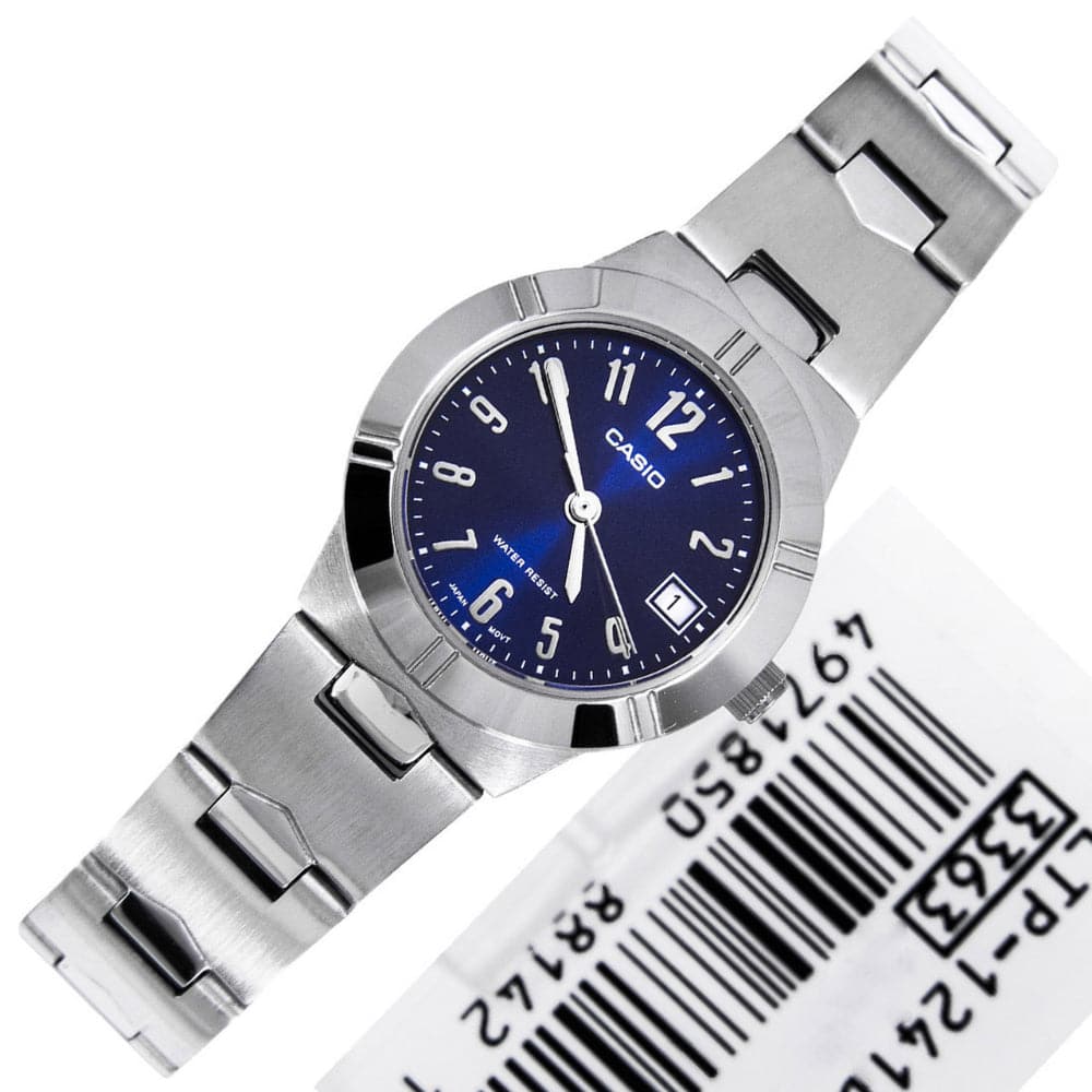 CASIO LTP-1241D-2A2DF Analog Women's Watch - Blue Dial, Stainless Steel Band - Elegant & Durable Timepiece for Everyday Wear, Office & Special Occasions