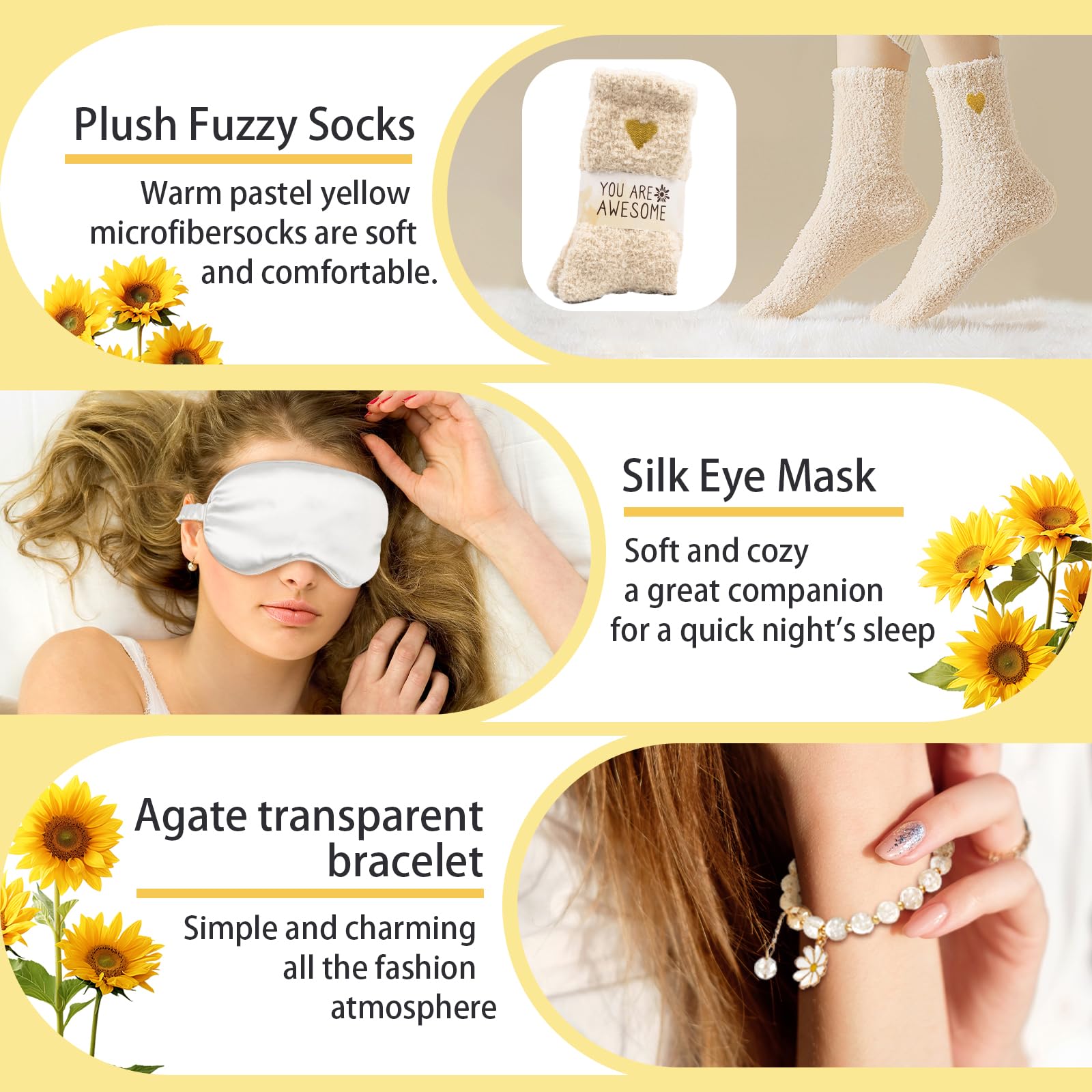 Sunflower Self-Care Gift Basket for Women - Relaxing Spa Package with Unique Birthday, Get Well, Valentine's & Mother's Day Presents for Her, Sister, Mom & Best Friends - Perfect for Home Relaxation, Stress Relief & Thoughtful Surprises