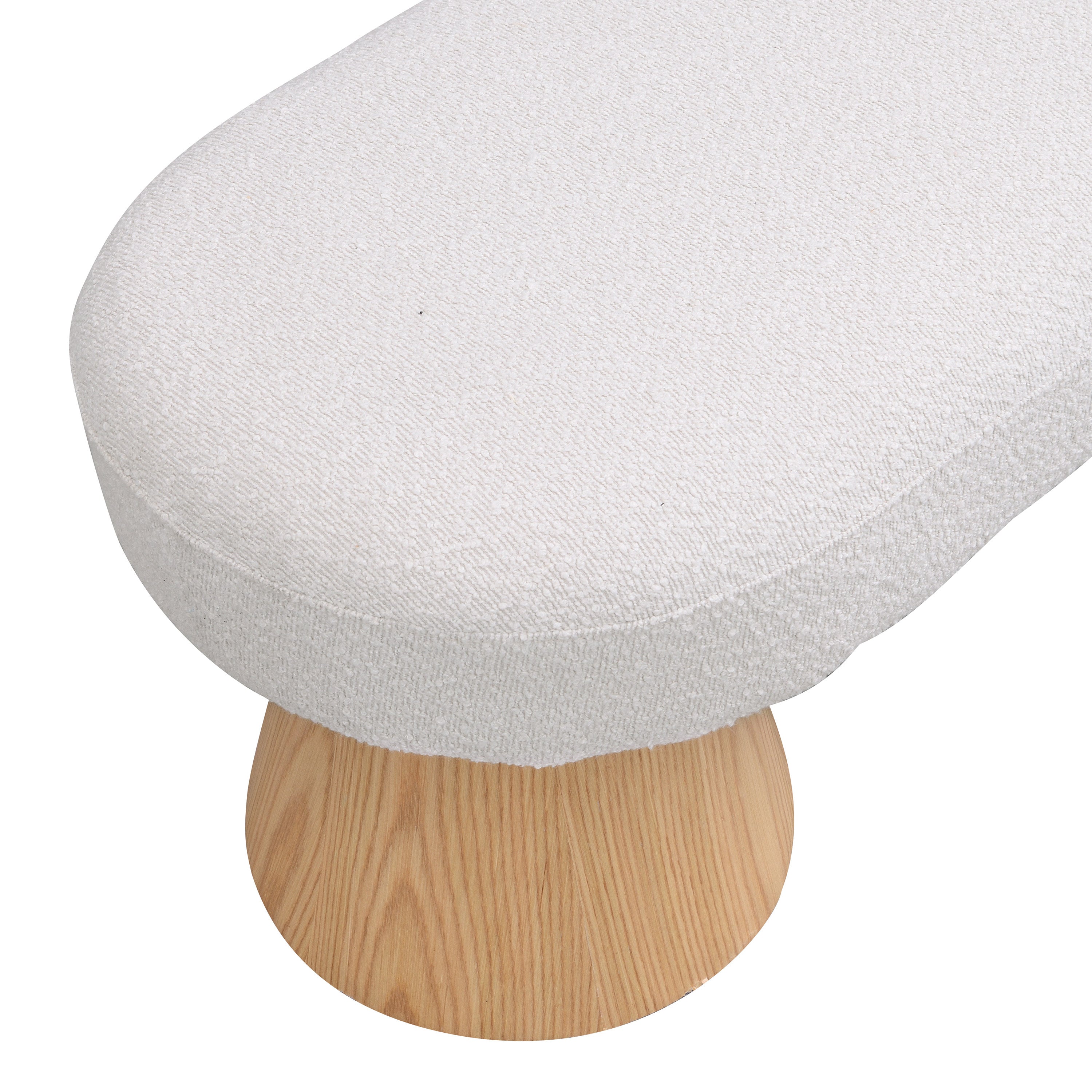 Upholstered Dining Bench with Wood Legs - 300 LBS Weight Capacity, Beige Fabric Ottoman for Bedroom, Living Room & Entryway | Perfect for Dining Room Seating, Bed End Bench or Hallway Decor