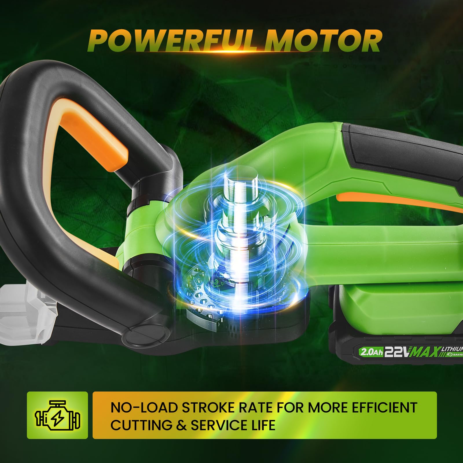 20V Cordless Hedge Trimmer - 20 Inch Lightweight Electric Shrub Trimmer with Dual-Action Blades | 9/16