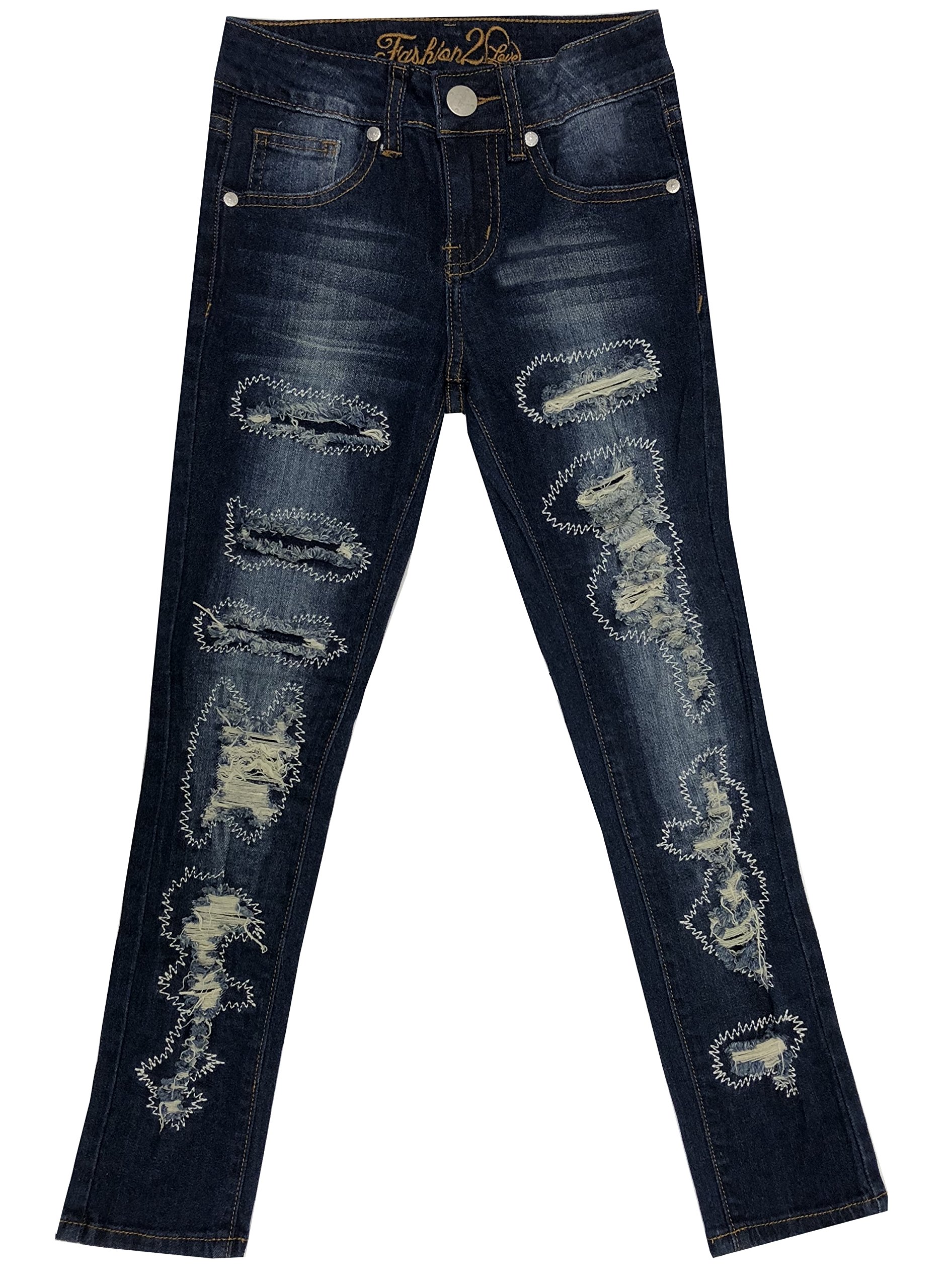 Fashion2Love Girls' Stretch Skinny Jeans & Denim Shorts with Pockets - Comfortable & Stylish for Kids (MLG1) - Perfect for School, Playdates & Casual Outings