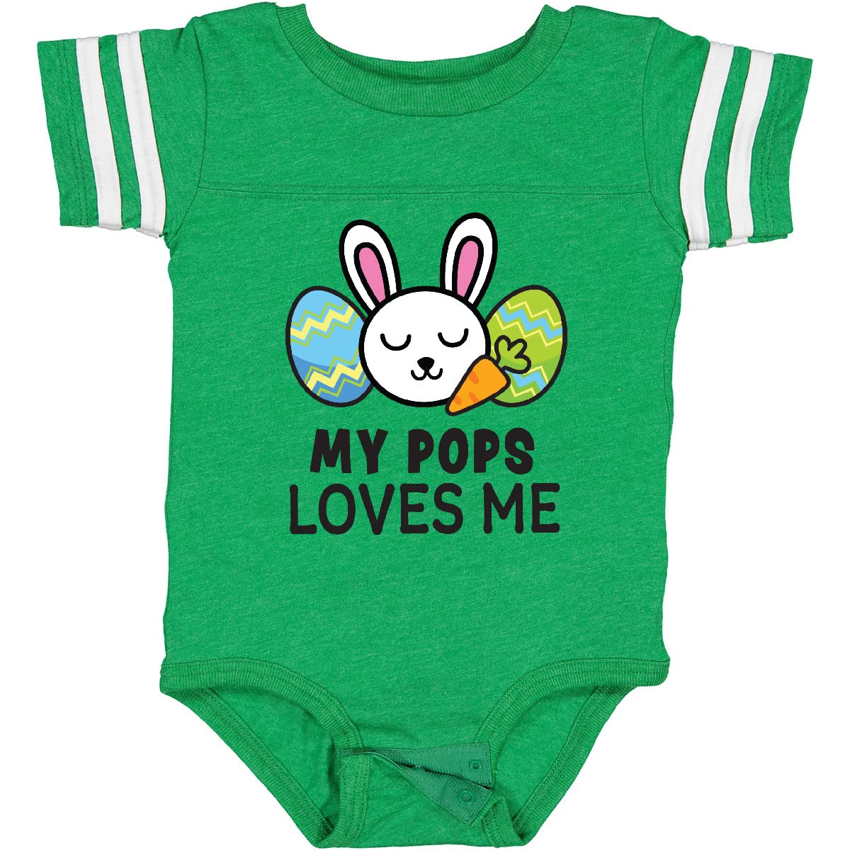My Pops Loves Me Bunny Easter Baby Bodysuit - Cute Easter Outfit
