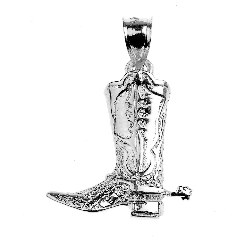 925 Sterling Silver Lucky Cowboy Boot Pendant Necklace - Western Style Charm for Women & Men - Perfect for Country Music Festivals, Rodeo Events & Western Fashion Accessories
