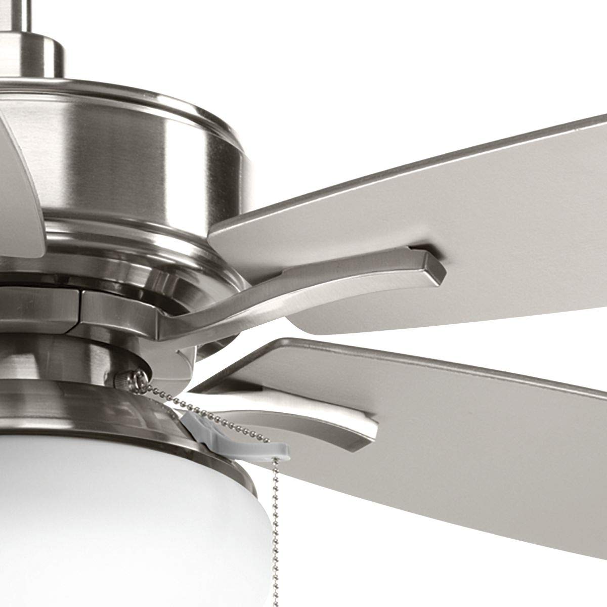 Progress Lighting P2552-09 Billows 52-Inch 5-Blade Ceiling Fan with LED Light Kit, Brushed Nickel Finish - Perfect for Living Room, Bedroom, and Outdoor Covered Patio