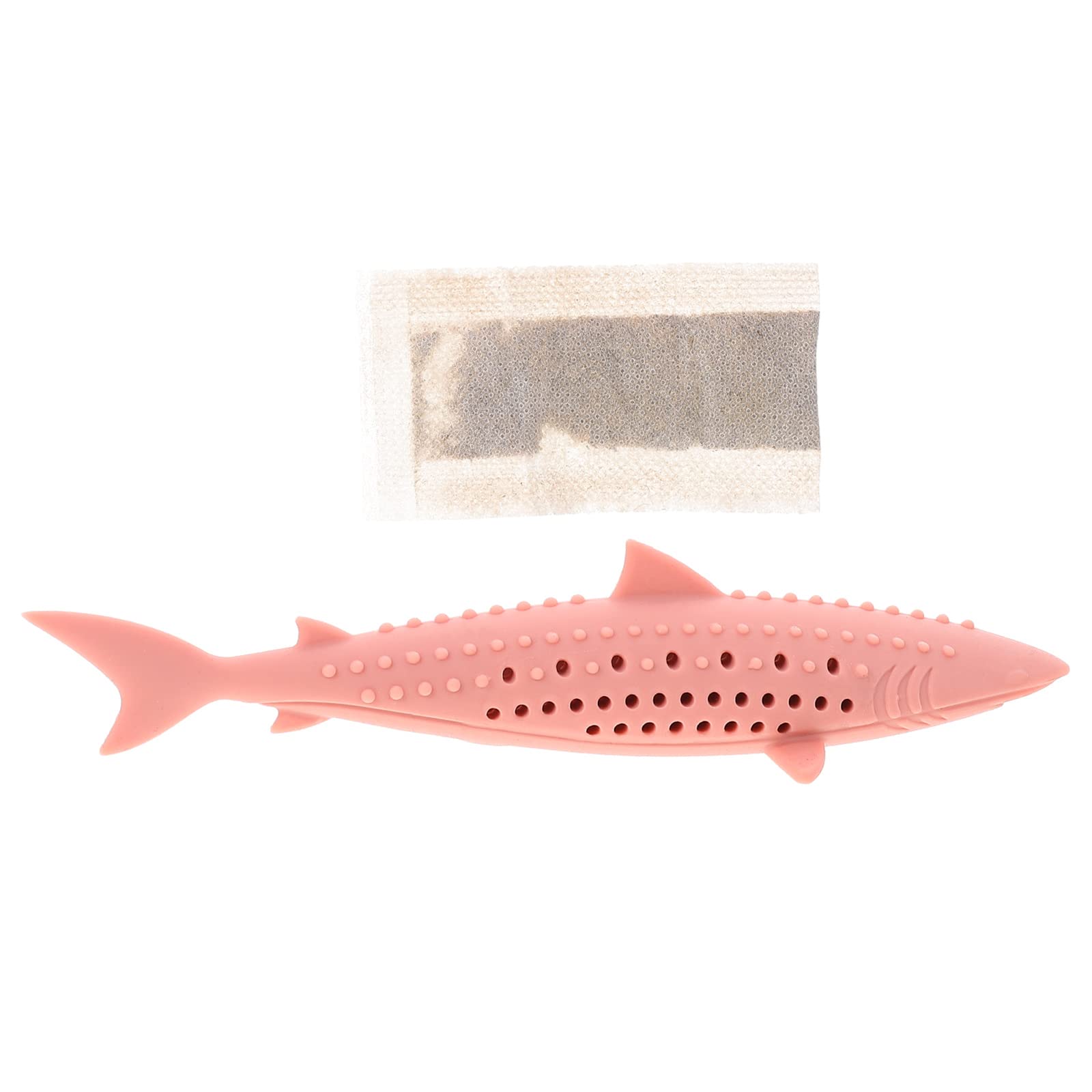 LUOZZY Cat Toothbrush Toy with Catnip - Soft Silicone, Durable & Bite-Resistant Fish Design for Easy Teeth Cleaning - Easy to Clean, Pink (Perfect for Dental Care & Playtime Fun for Kittens & Adult Cats)