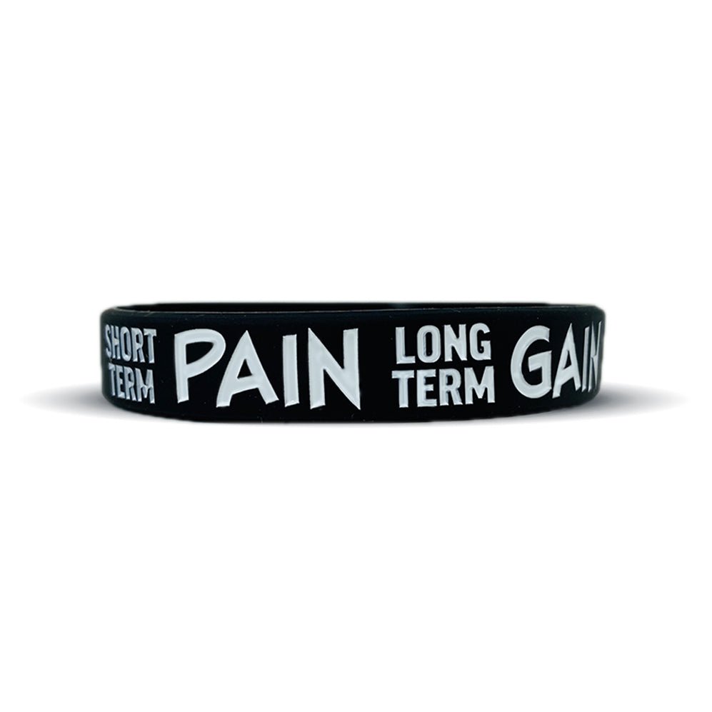 Short Term Pain Long Term Gain Motivational Wristband - Inspirational Fitness & Workout Bracelet for Gym, Running & Sports