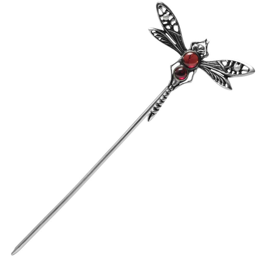 S925 Sterling Silver Hair Stick - Elegant Retro Chinese Dragonfly Agate Hair Pin for Women | Traditional Hair Accessories for Long Hair | Perfect for Weddings, Parties & Cultural Events
