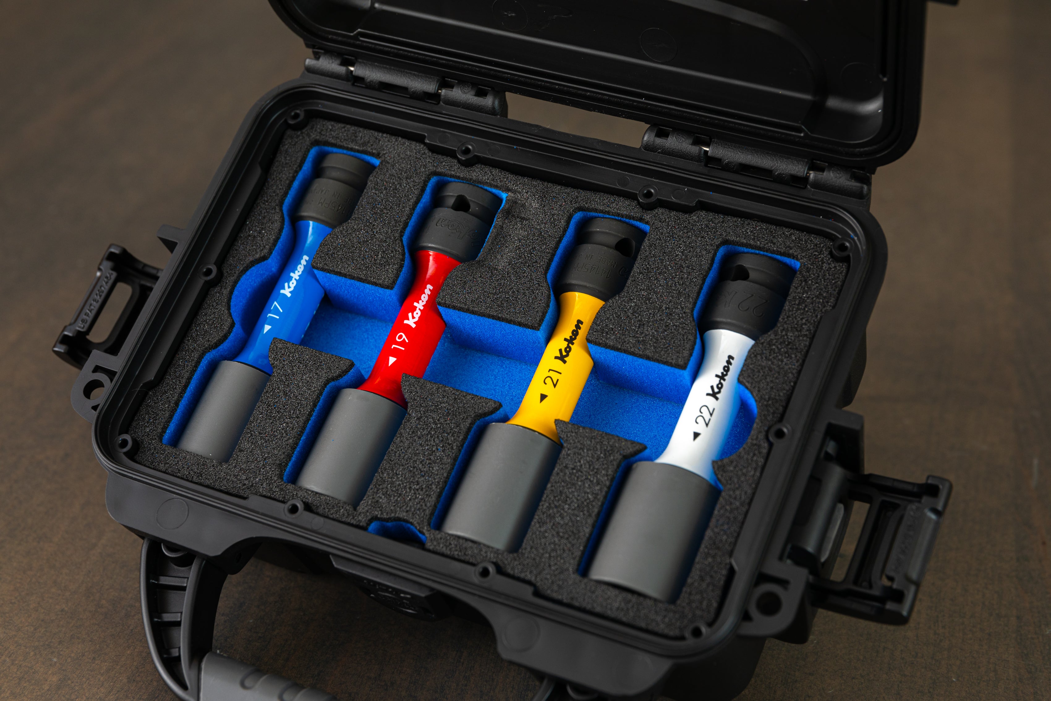 Koken 4-Piece 1/2 Inch Drive Wheel Socket Set with Durable Hard Case - Perfect for Auto Repair, Tire Changes & DIY Car Maintenance