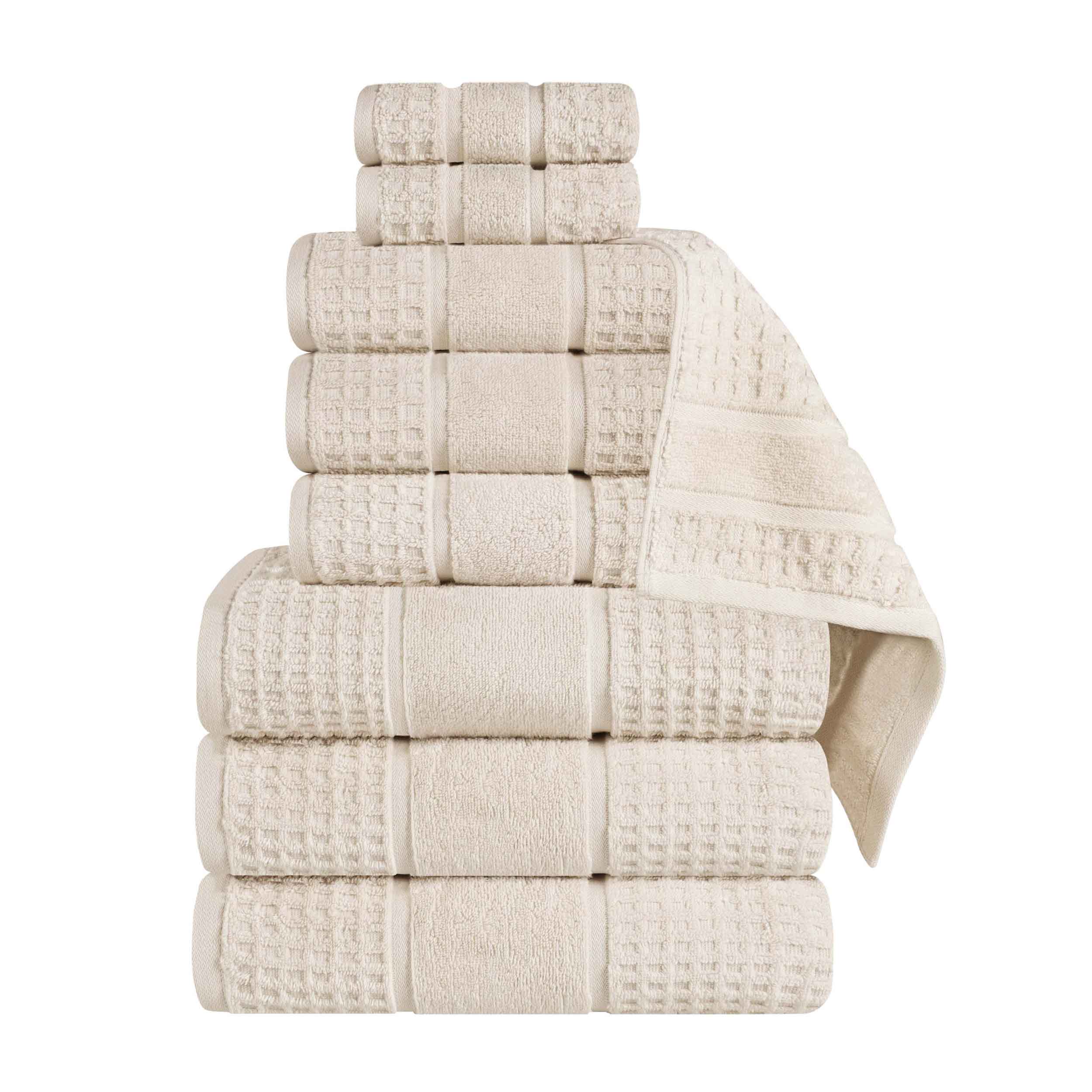 Premium 9-Piece Zero Twist Cotton Waffle Towel Set - Ultra Soft & Highly Absorbent Honeycomb Weave Bath Towels for Spa, Gym & Luxury Home Use