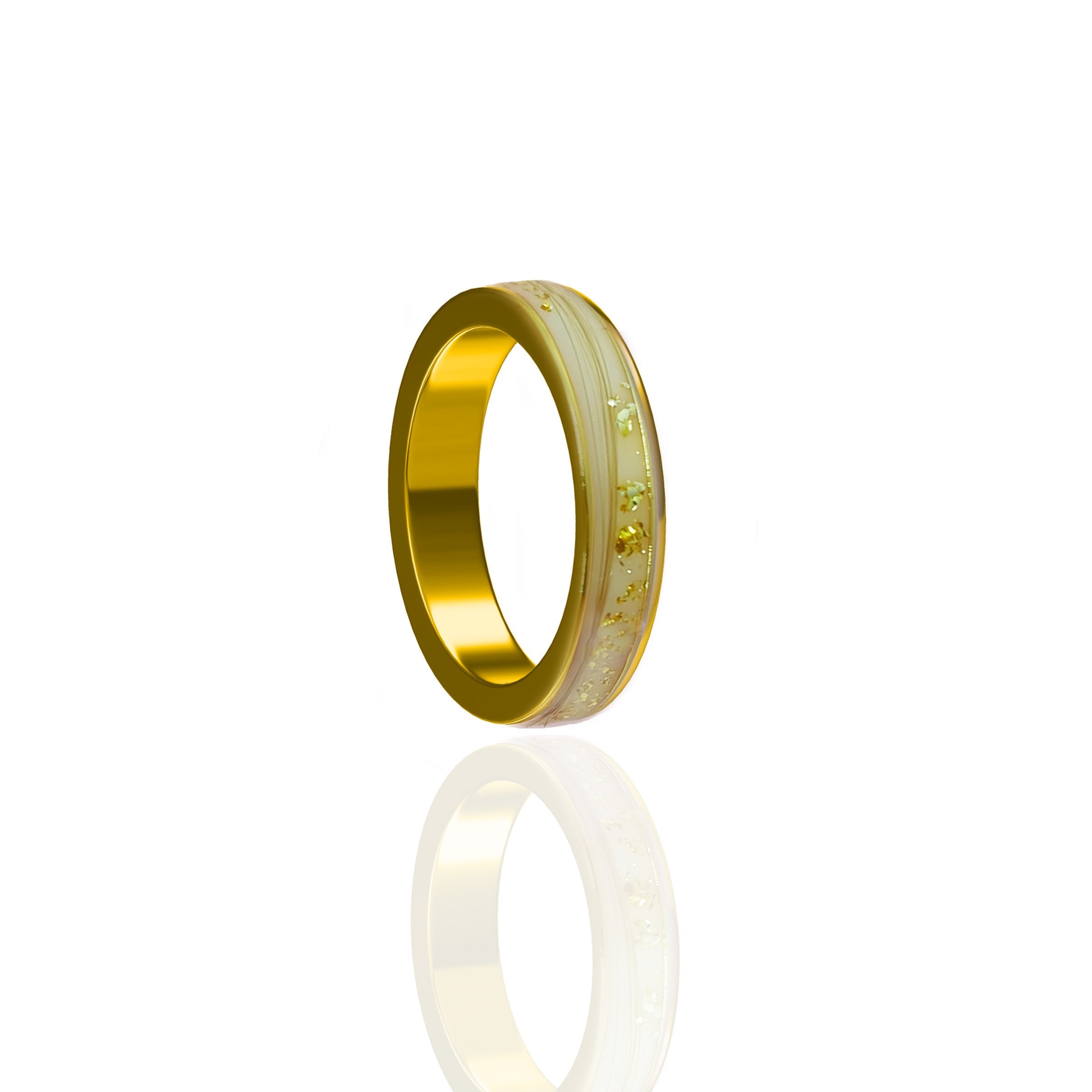 Eternal Bond Solid Gold Men's Ring 4mm Width - Perfect for Engraving Baby Hair & Breastmilk Keepsakes - Ideal for Fathers, New Dads & Cherished Memories