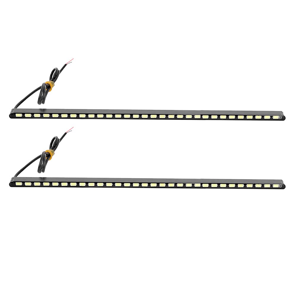 Qiilu Waterproof Daytime Running Lights - 5630 High Brightness 30-LED DRL Car Lights for Daytime Safety, LED Light Strips with Turn Signal Function | Perfect for Car Modification, Off-Road Vehicles & Night Driving