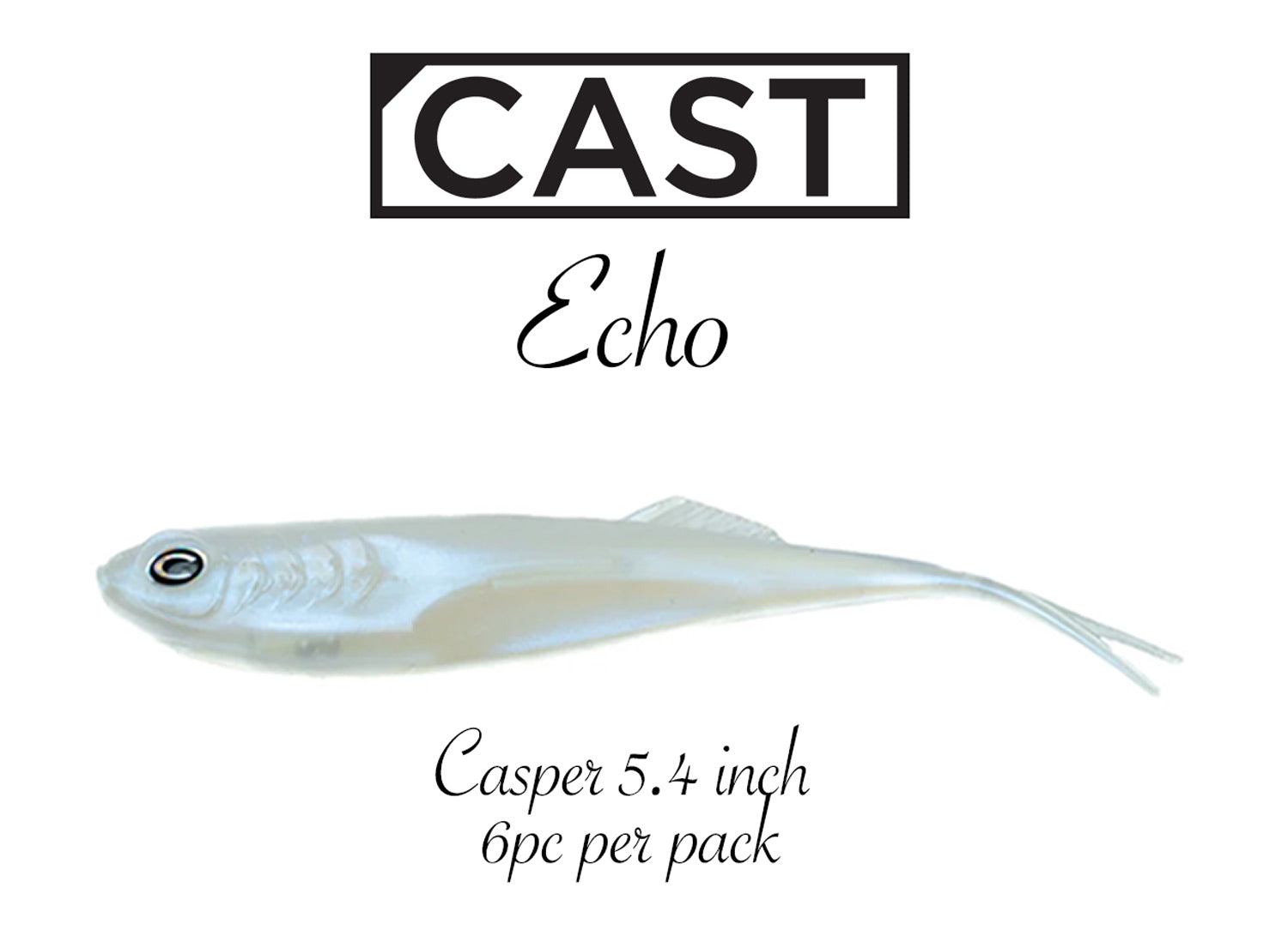 CAST Echo Soft Plastics - Premium Fishing Lures for Bass, Trout & Walleye | Slow Sinking Bait for Freshwater & Saltwater Fishing | Ideal for Casting, Jigging & Trolling Techniques