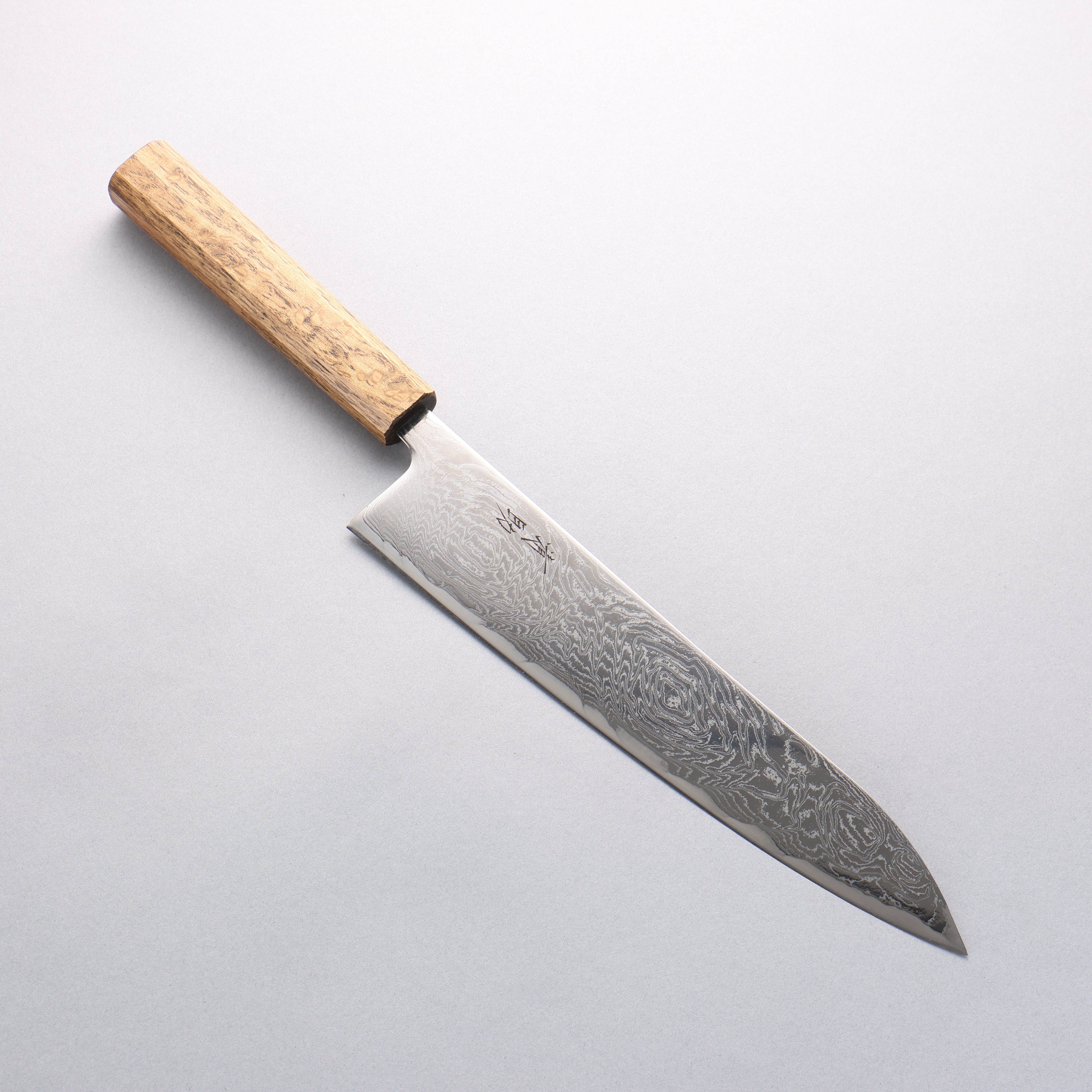 Premium Seisuke Nami AUS10 Damascus Gyuto Chef Knife 240mm - Mirrored Finish with Oak Handle - Perfect for Professional Chefs & Home Cooking Enthusiasts