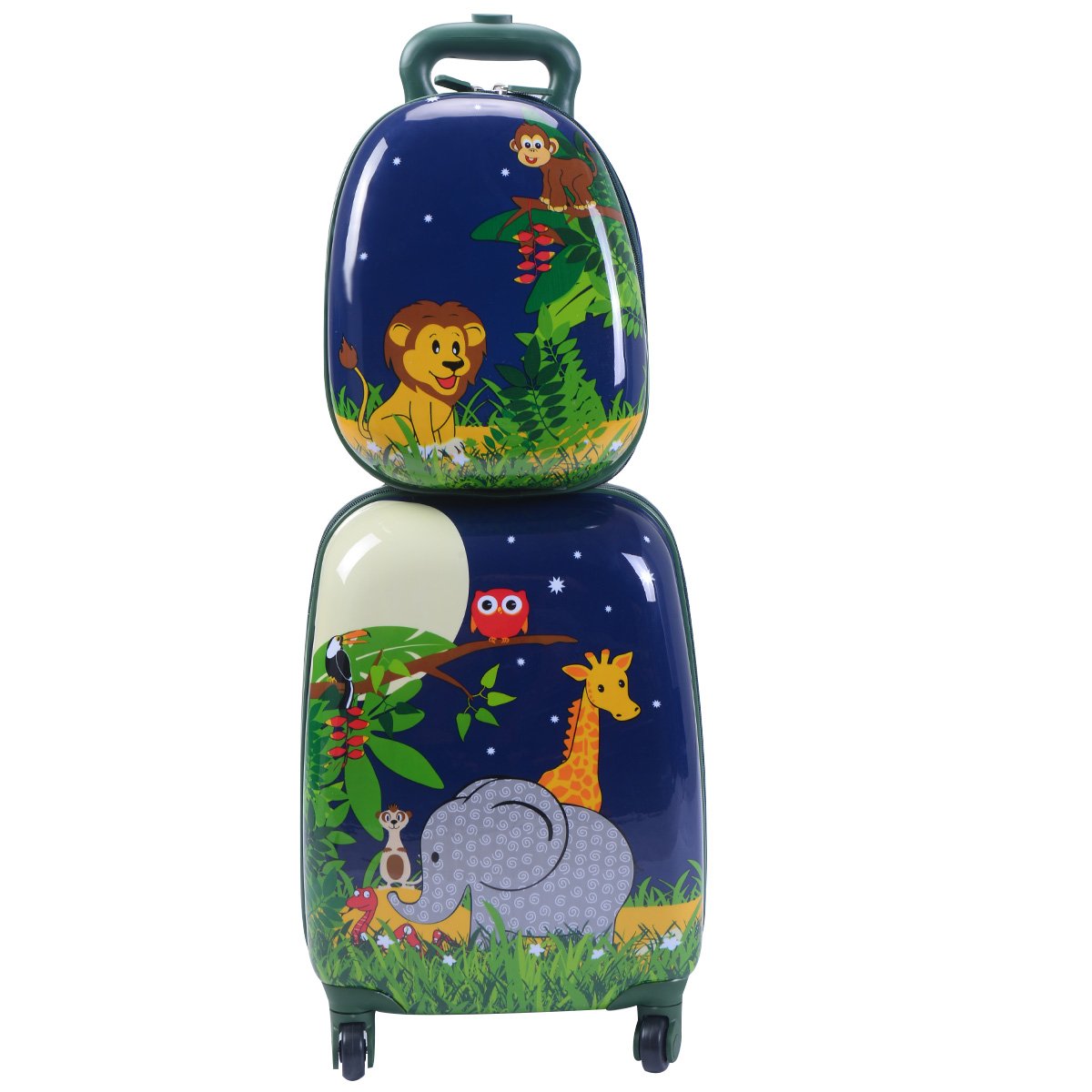 GYMAX Kids Carry On Luggage Set - 12