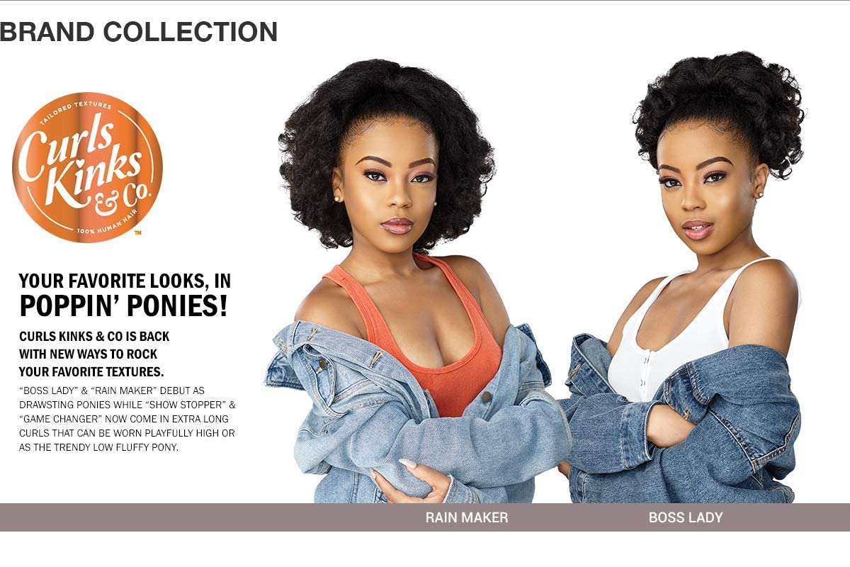 Sensationnel Instant Drawstring Ponytail Extension - Natural Curly Kinky Hair for Black Women - Perfect for Daily Wear, Parties & Special Occasions (Color: 1B)