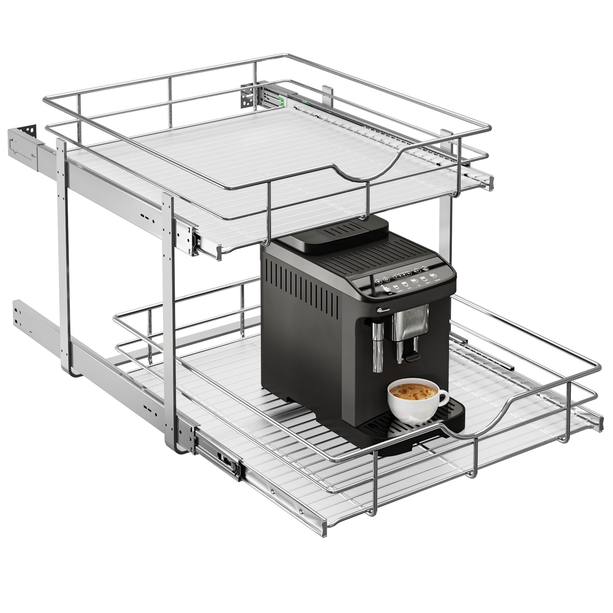 WelFurGeer 2 Tier Soft Close Pull Out Cabinet Organizer - 20