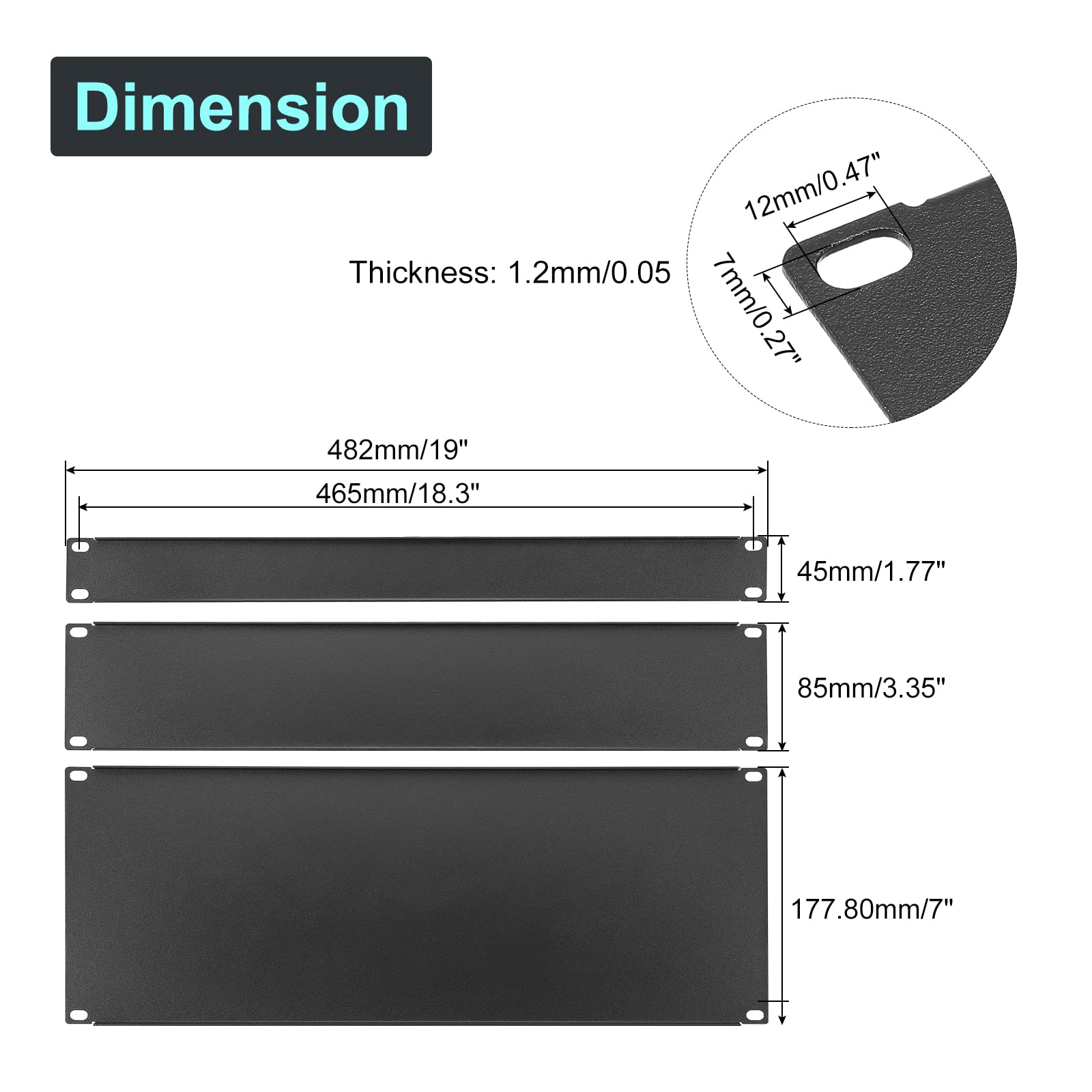 PATIKIL 6-Pack 1U 2U 4U Blank Rack Mount Panel Kit - 19 Inch Server Rack Filler Panels, Metal Spacer Mounting Plates for Network Cabinet & Enclosure - Perfect for Data Center, Server Room & IT Rack Organization