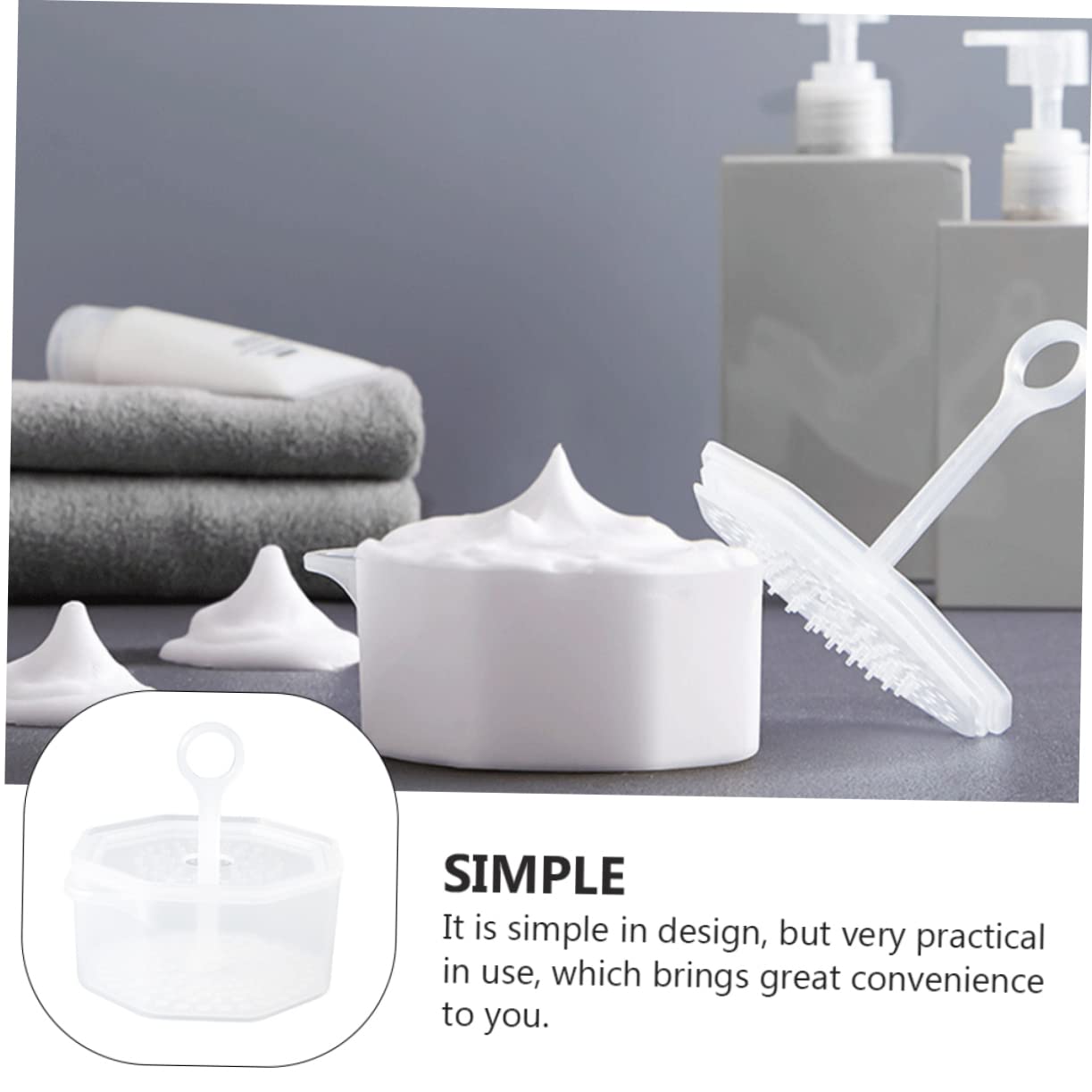 2 Sets Portable Foam Bubble Maker for Face Wash - Facial Cleansing Foaming Cup Tool with Faux Buns Design, White PP Material | Perfect for Travel, Skincare Routine & Gentle Cleansing