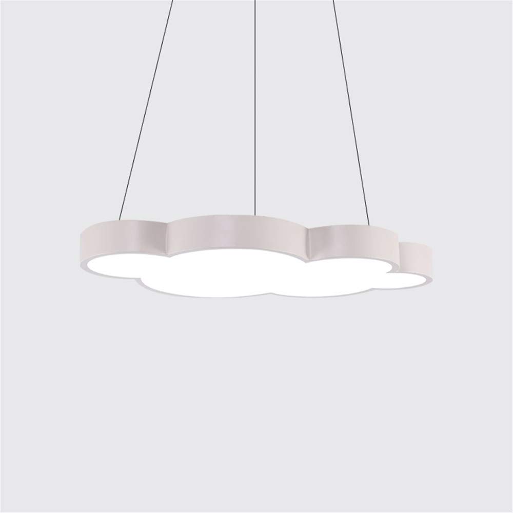 Modern Dimmable Cloud-Shaped LED Hanging Pendant Light - Acrylic Kids Room Ceiling Lamp with Included Bulb (27 inch, White) - Perfect for Nursery, Bedroom & Playroom Decor