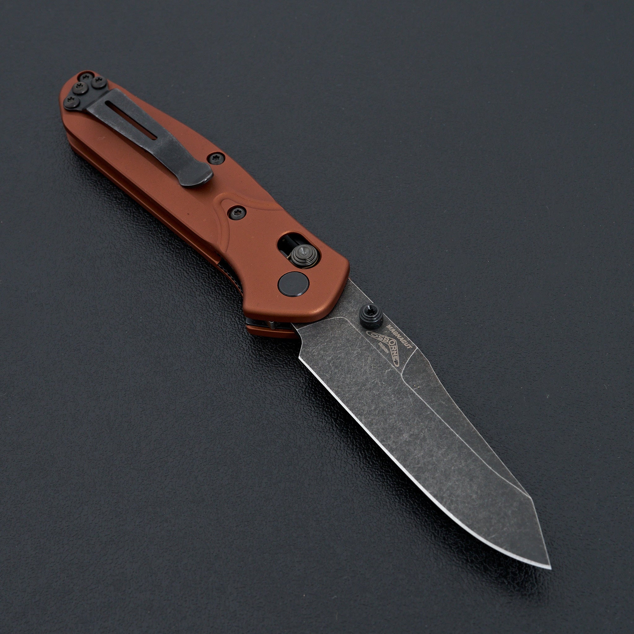 Benchmade 945 Mini Osborne Folding Knife - Burnt Copper Aluminum Handle, EDC Pocket Knife for Outdoor, Camping, Hiking & Everyday Carry