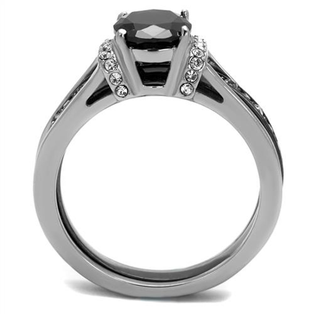 Marimor Black Cubic Zirconia Wedding Rings Set for Couples - Perfect for Engagements & Anniversaries