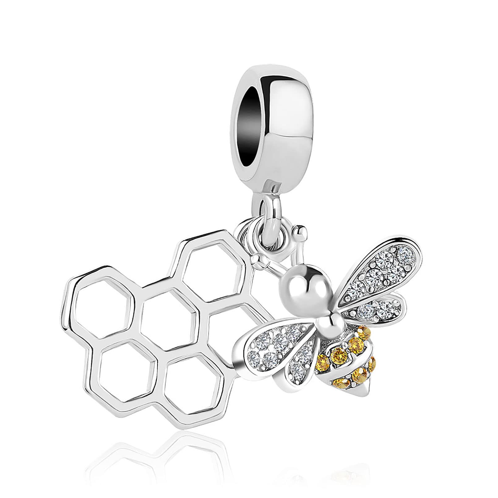 SBI Jewelry Honey Bee Charm Pendant - Compatible with Pandora Bracelets, Perfect Gift for Women, Wife, Daughter & Friends (Birthday, Anniversary) - Ideal for Everyday Wear, Special Occasions & Jewelry Stacking