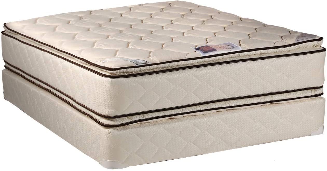 DS Solutions USA Coil Comfort PillowTop Eurotop Mattress Set with Mattress Cover Protector - Two-Sided Innerspring Coil, Fully Assembled Orthopedic Support, Durable Twin Size 39