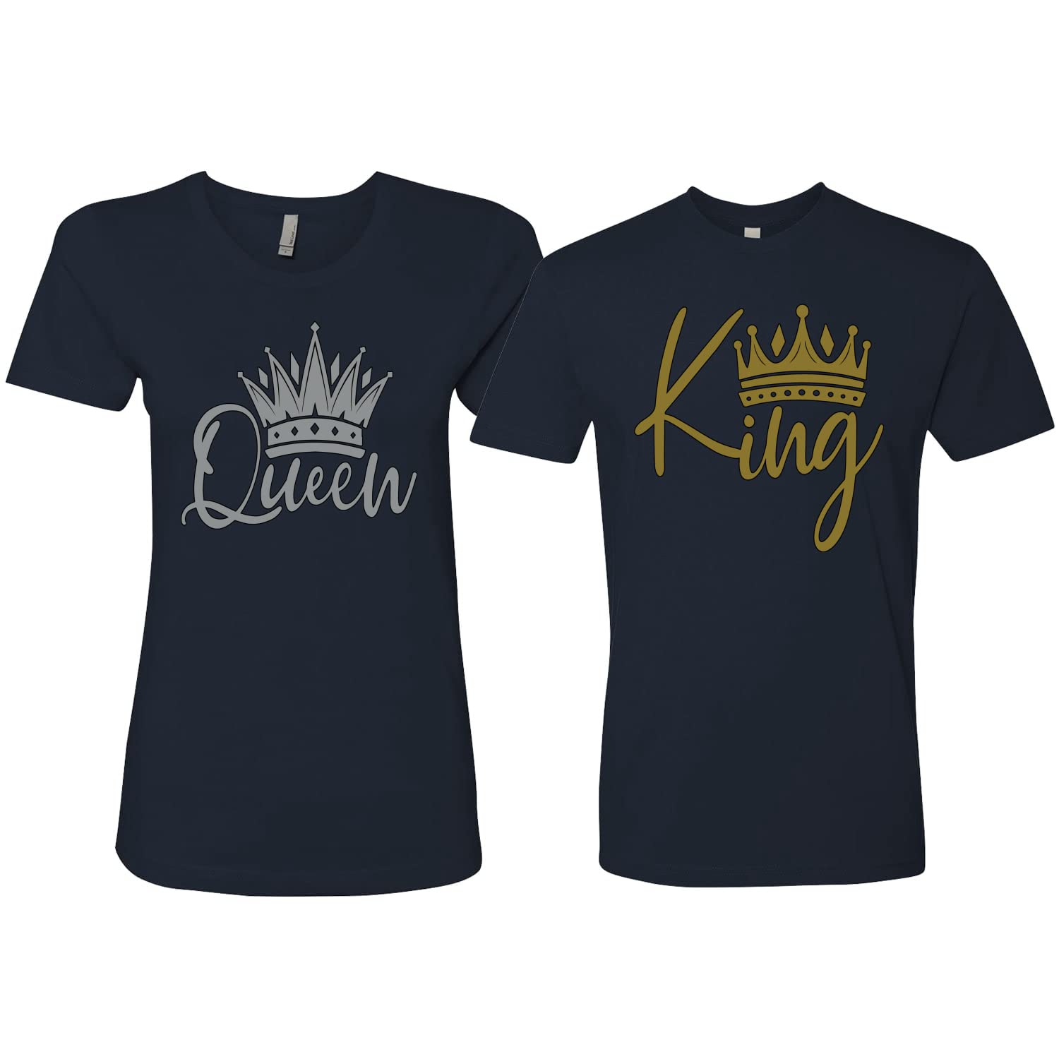 King & Queen Matching Couples T-Shirts - Valentine's Day Love Shirts for Him & Her - Perfect for Anniversaries, Date Nights & Romantic Getaways