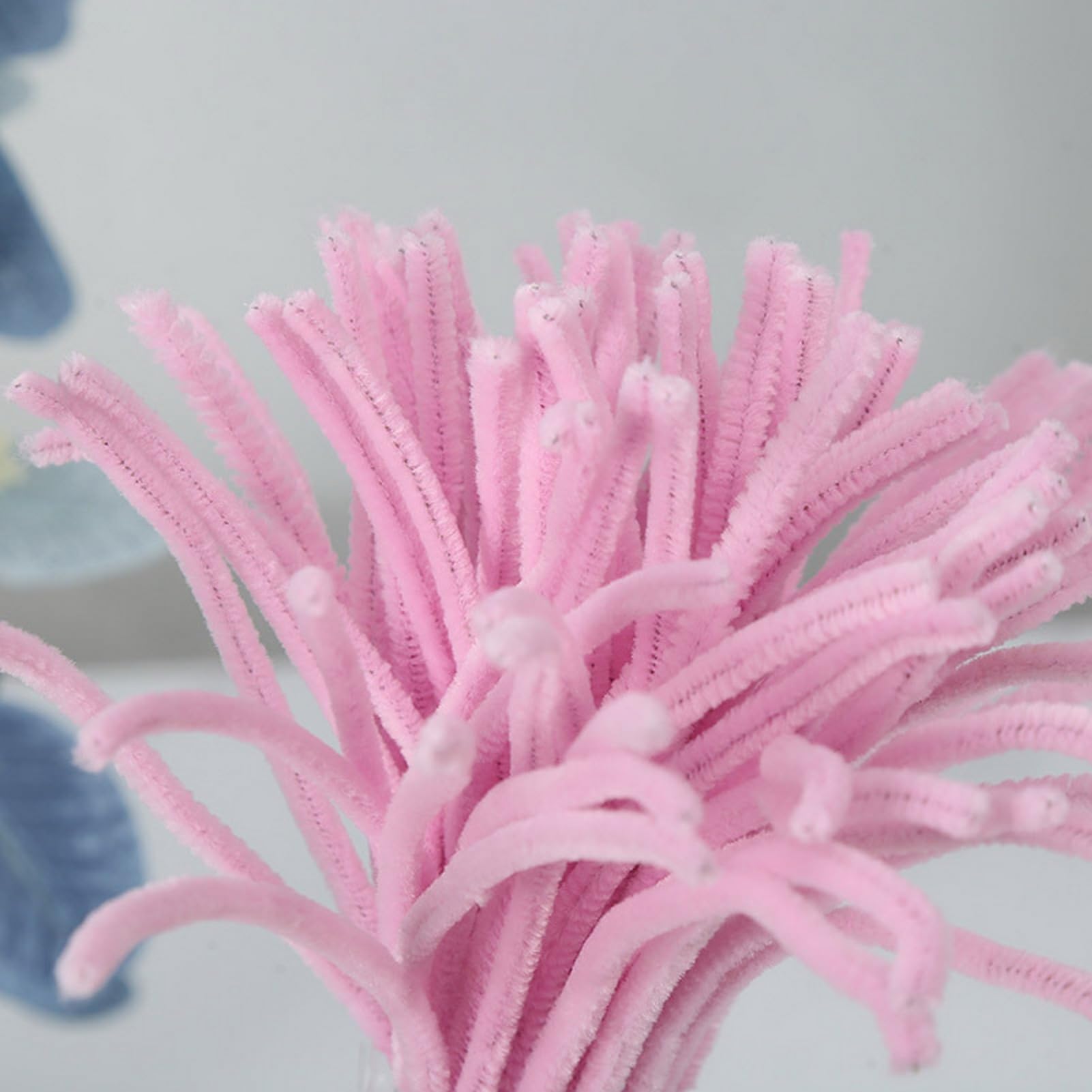 100Pcs Chenille Stems Fluffy Soft Pipe Cleaners for DIY Crafts, Kids Art Projects, Classroom Activities - 6.5mm Thick Craft Supplies in Pink - Perfect for Scrapbooking, Holiday Decorations & STEM Learning Activities
