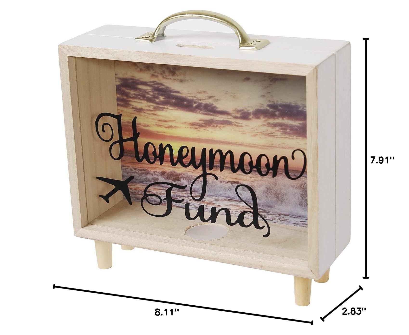 Premium Shadow Box Frame - Wooden Money Box for Wedding & Honeymoon Fund - Perfect for Anniversary Gifts, Baby Showers, and Memory Keepsakes