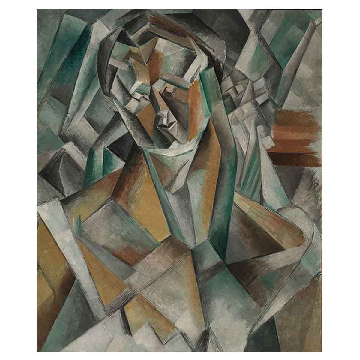 Pablo Picasso Femme Assise Classic Canvas Art Print - 80x95cm (31.5x37.3 Inch) Unframed Wall Decor for Living Room, Bedroom & Office - Modern Abstract Painting Reproduction for Home & Office Decoration