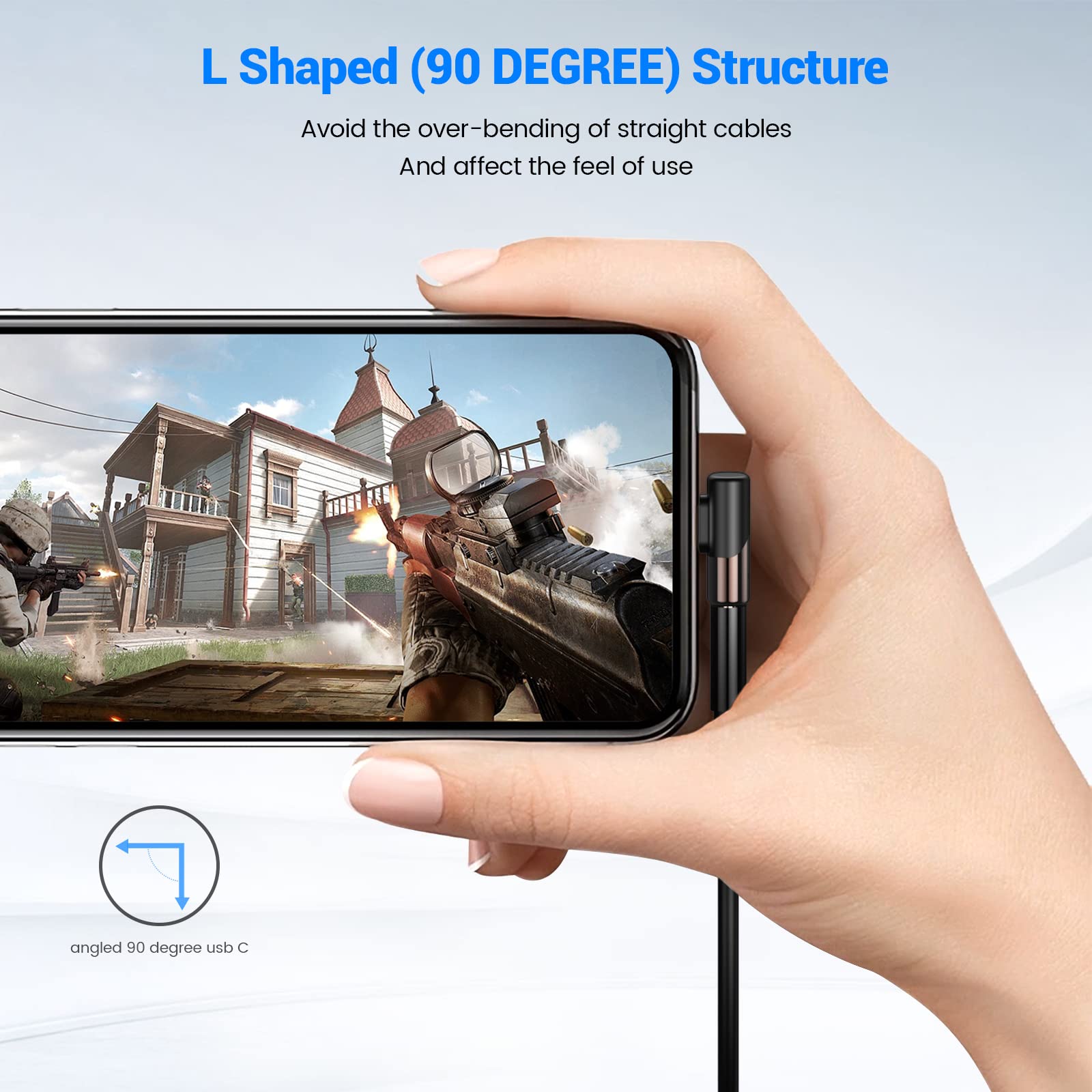 90 Degree USB C Right Angle Adapter (2 Pack) - USB C Male to Female Angled Connector for MacBook Pro, iPad Pro, Steam Deck, Nintendo Switch, Tablets & Phones | Perfect for Gaming, Charging & Data Transfer in Tight Spaces