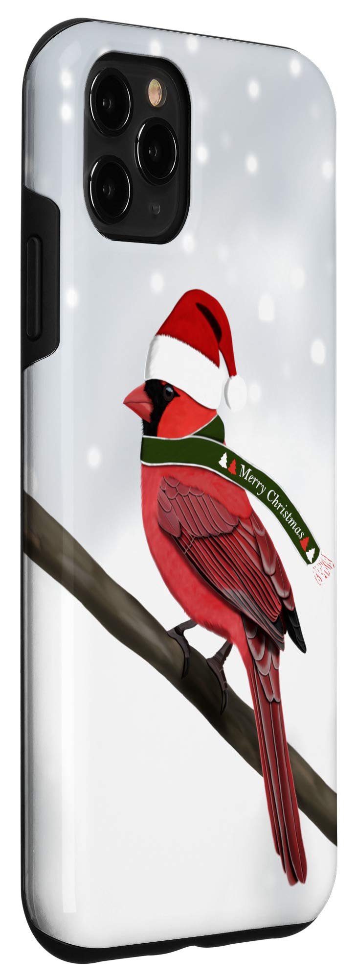 iPhone 11 Pro Max Case with Cardinal Bird Christmas Scarf & Red Hat - Perfect Gift for Bird Lovers - Holiday & Winter Protection for Your Phone