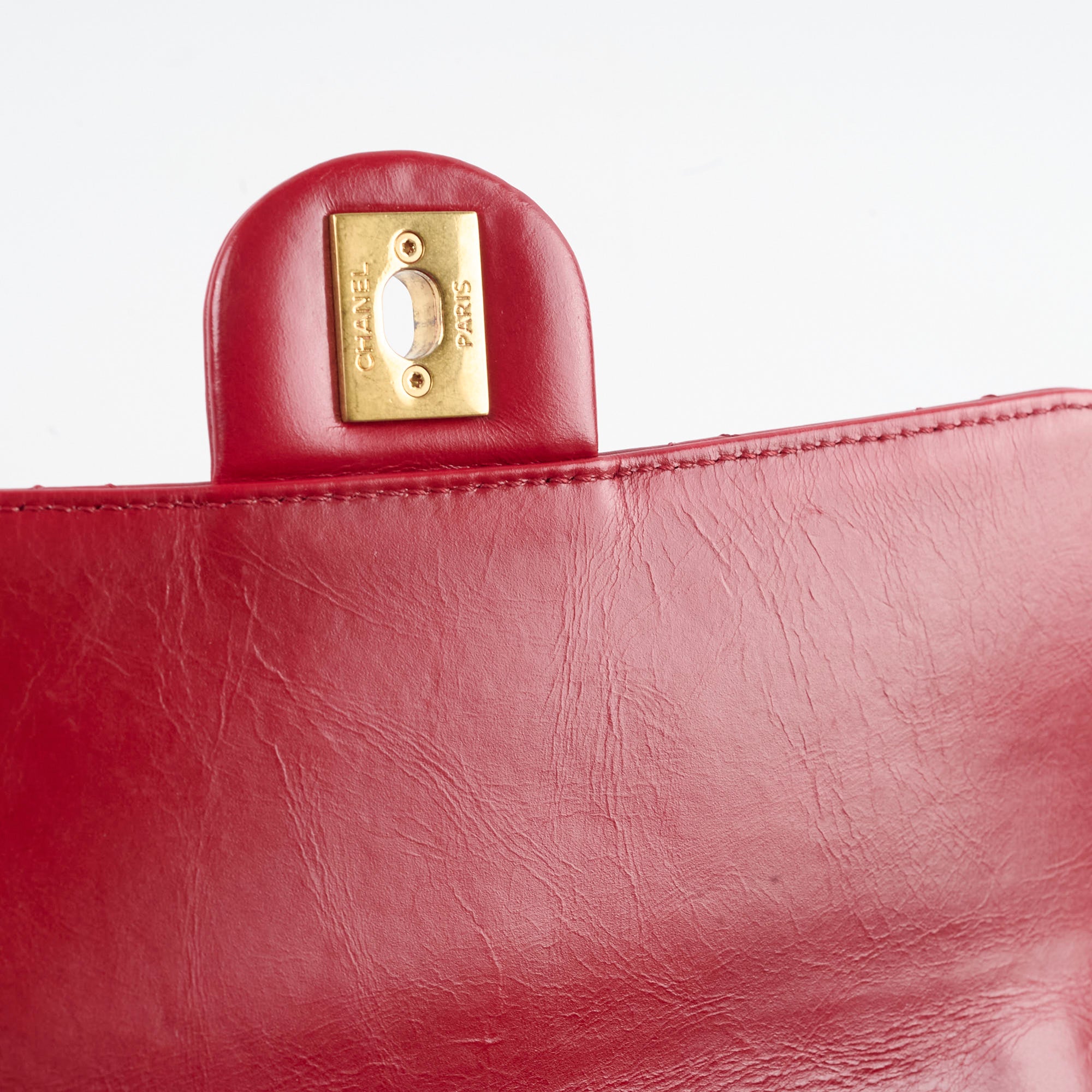 Chanel Classic Flap Bag in Seasonal Red Calfskin Leather - Perfect for Parties, Dates & Special Occasions