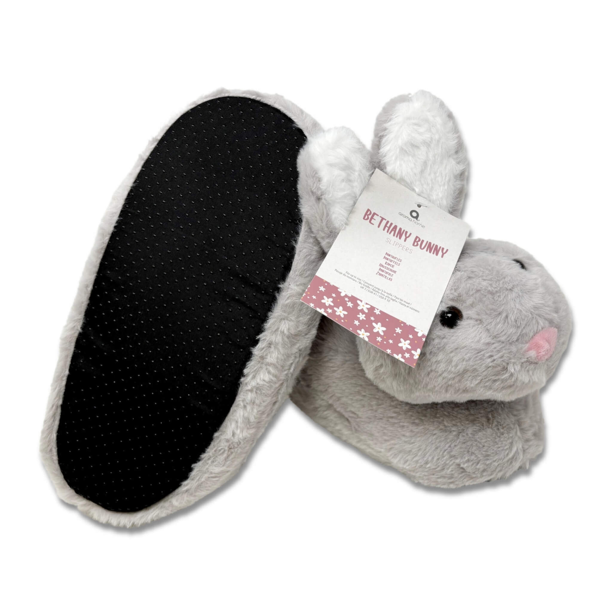 Bethany The Grey Bunny Novelty 3D Slippers - Soft Plush House Shoes for Women & Girls | Perfect for Indoor Comfort, Cosplay, and Gift Giving