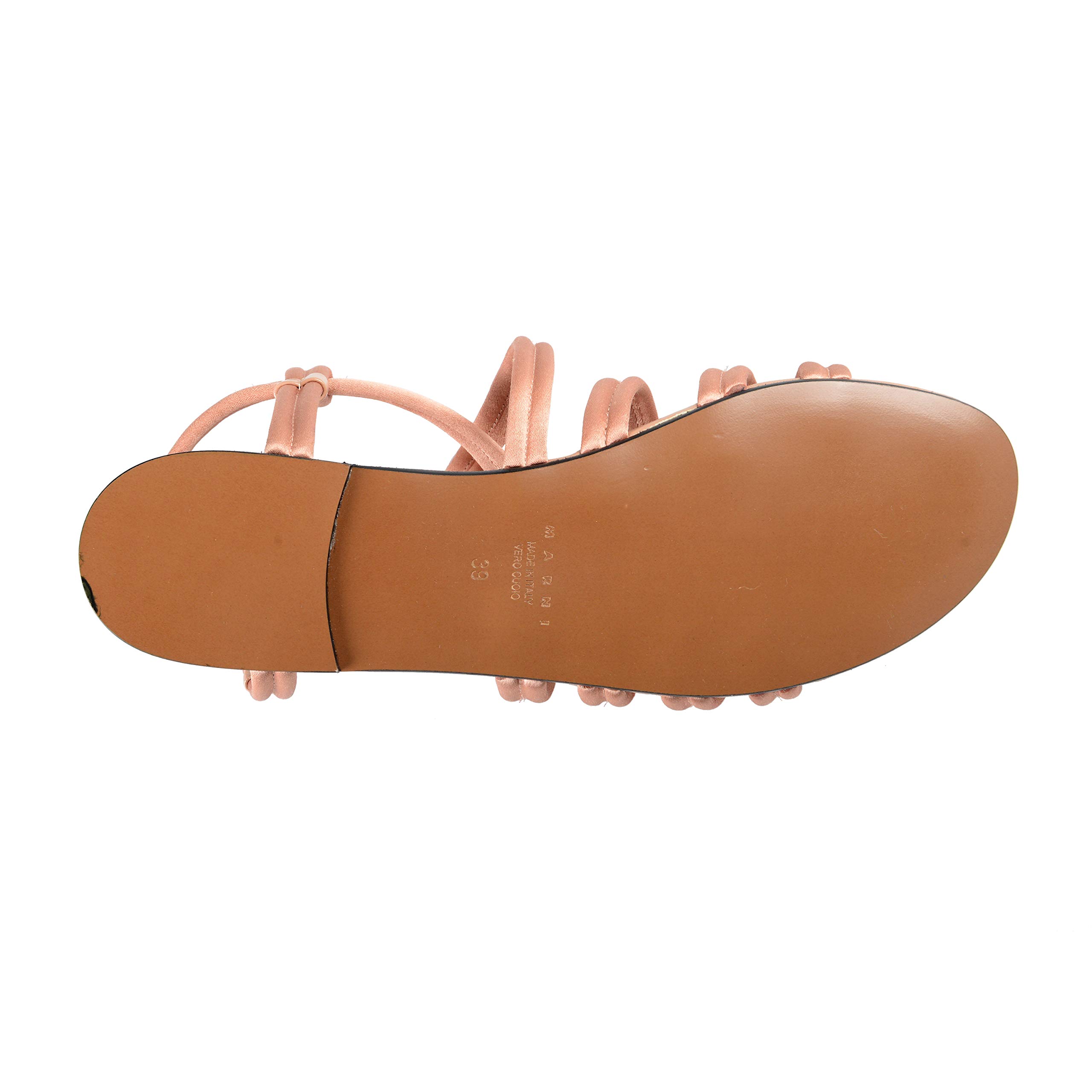 Marni Women's Pink Strappy Satin Leather Sandals Size US 7.5 (IT 37.5) - Elegant Summer Wedge Heel Sandals for Beach, Wedding & Party Occasions