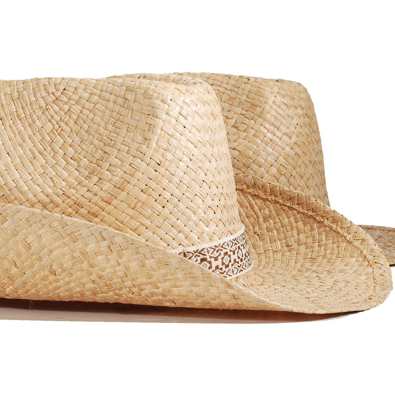 Stylish Straw Cowboy & Cowgirl Hats for Women & Men - Summer Beach Sun Hat with Wide Brim - Western Panama Hat for Outdoor, Country Music Festivals, and Vacation Travel