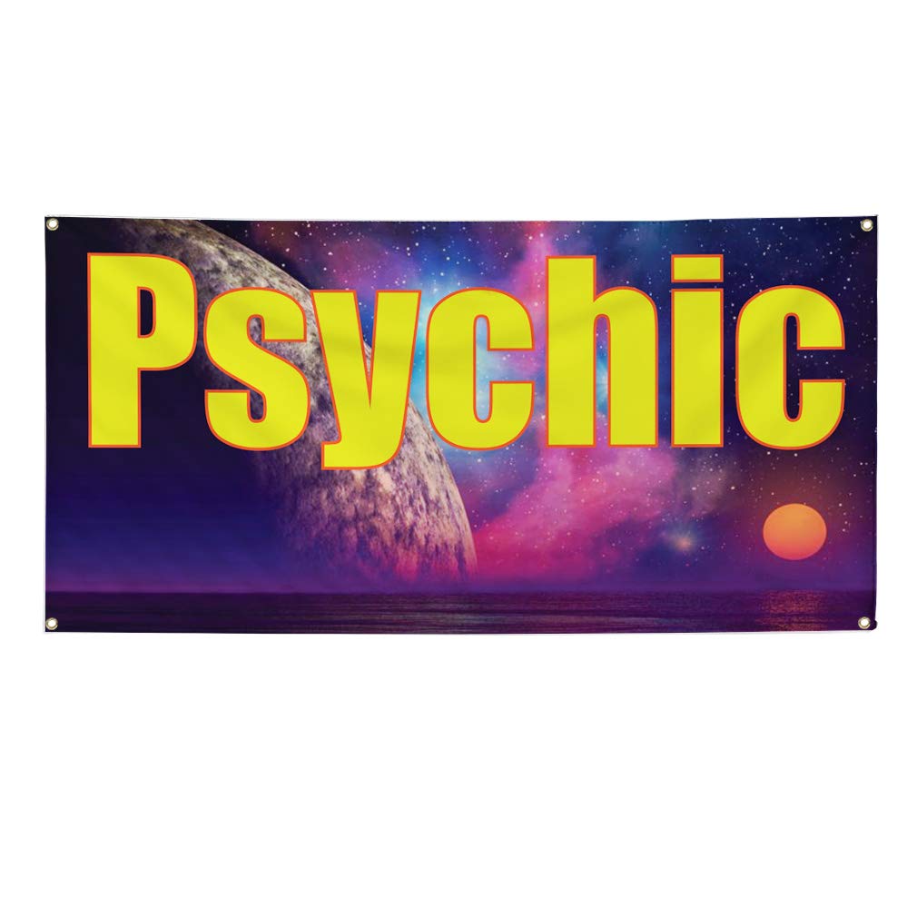 Custom Vinyl Banner 60x144 Inches - Durable Weatherproof Outdoor Advertising Sign with 10 Grommets for Psychic, Business & Yard Signs - Purple Fantasy Design for Events, Trade Shows & Retail Displays