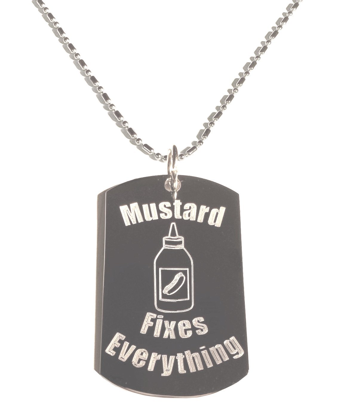 Shark Hat with Mustard Print & Military Dog Tag Necklace - Stylish Luggage Chain Accessory for Travel, Outdoor Adventures, and Casual Wear