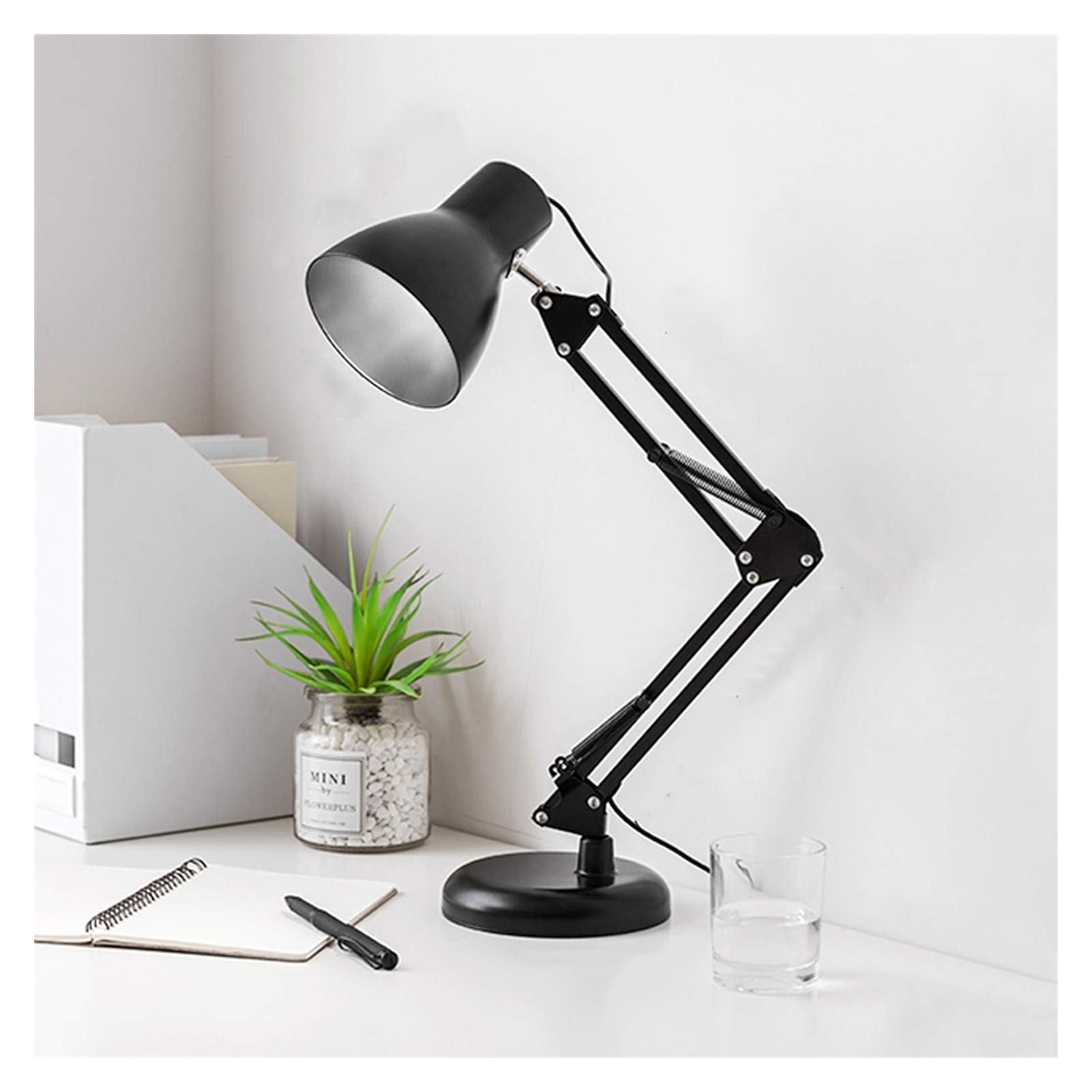 TOMYEUS LED Desk Lamp with Stepless Dimmable Light, 3 Lighting Modes & Clip - Adjustable Reading Light for Office, Study & Home Workspace (Plug-in Design, Push Button Switch) - Perfect for Studying, Working & Nighttime Reading