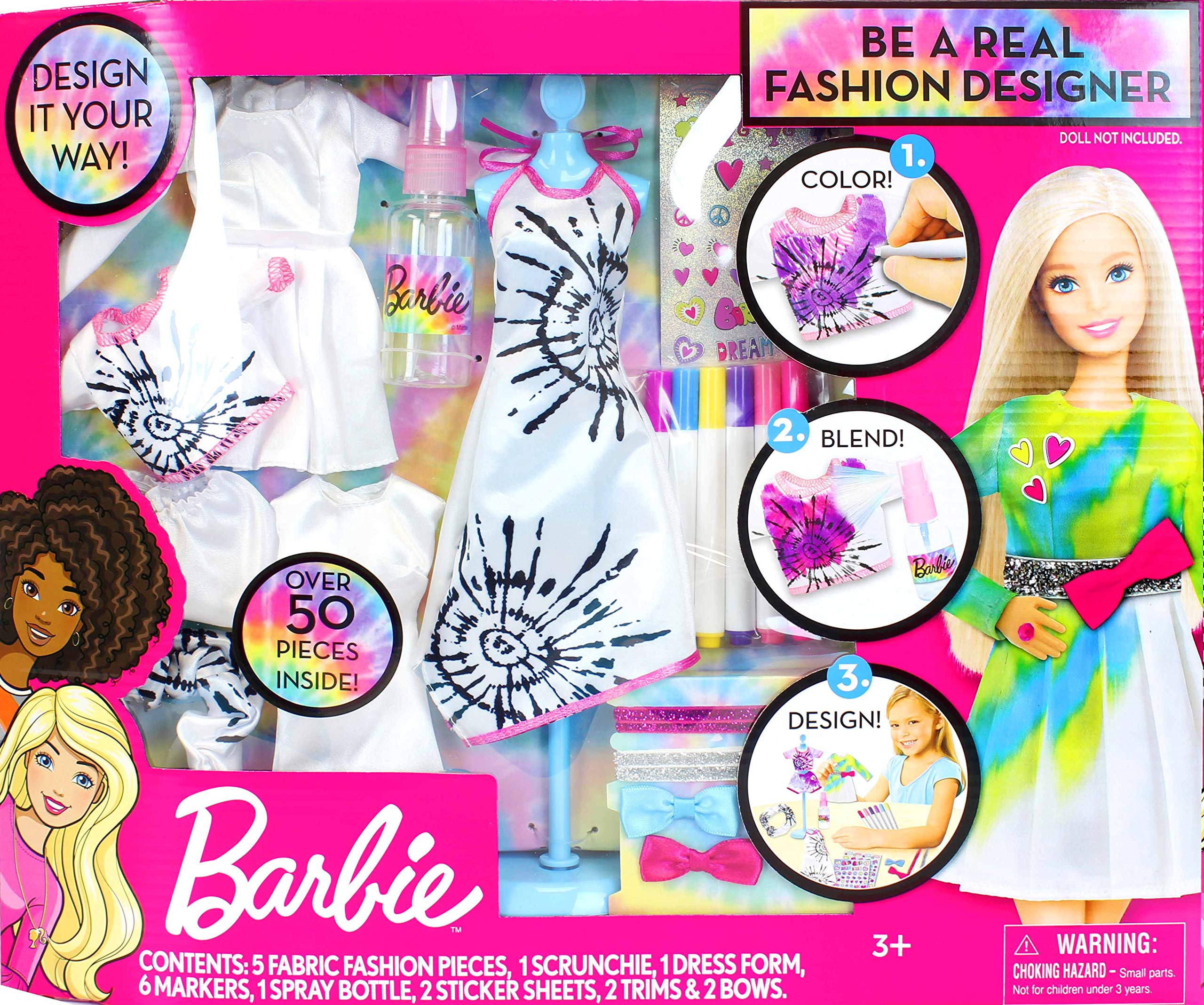 Barbie Tie-Dye Fashion Designer Kit - DIY Creative Activity Set for Girls | Make Custom Tie-Dye Clothes & Accessories | Perfect for Birthday Gifts, Playdates & Fashion Design Fun