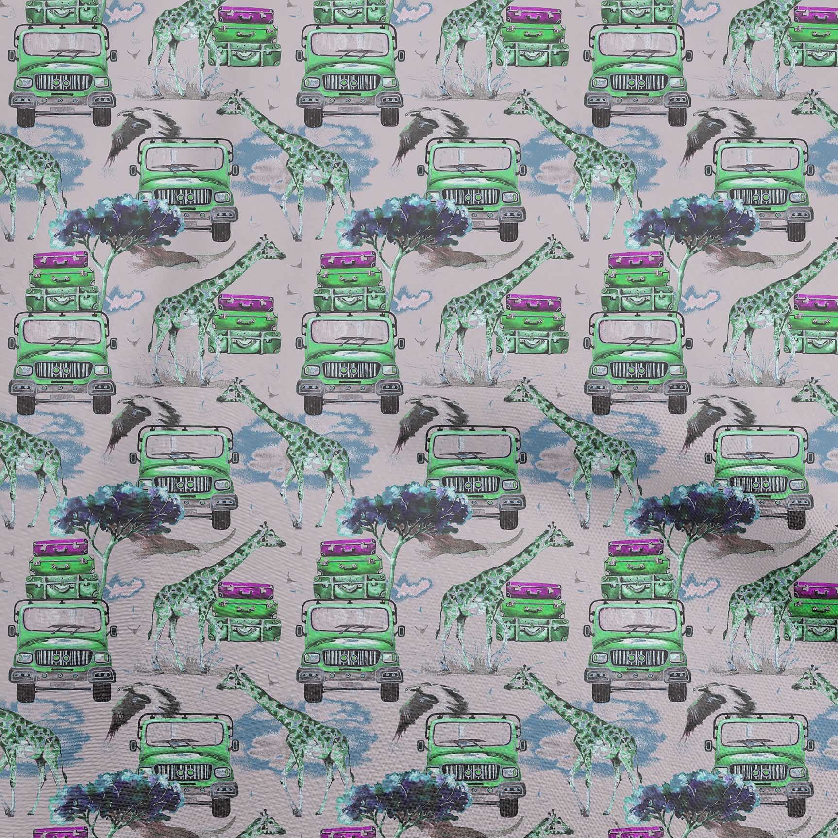 Premium Cotton Silk Blend Fabric - Light Purple Kids Safari Print for Quilting & Sewing - 42 Inch Wide by The Yard | Perfect for DIY Quilts, Children's Clothing & Home Decor Projects