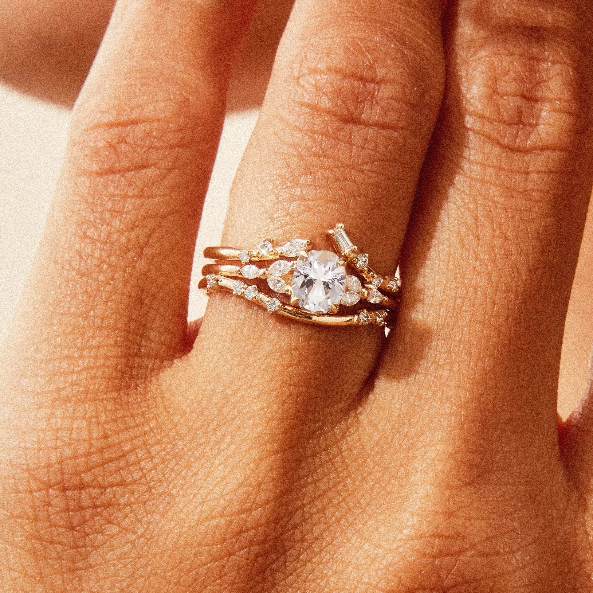 14K Yellow Gold Pink Sapphire Ring - Mystic Moonflower Unique Handmade Jewelry for Women, Perfect for Weddings, Anniversaries & Special Occasions