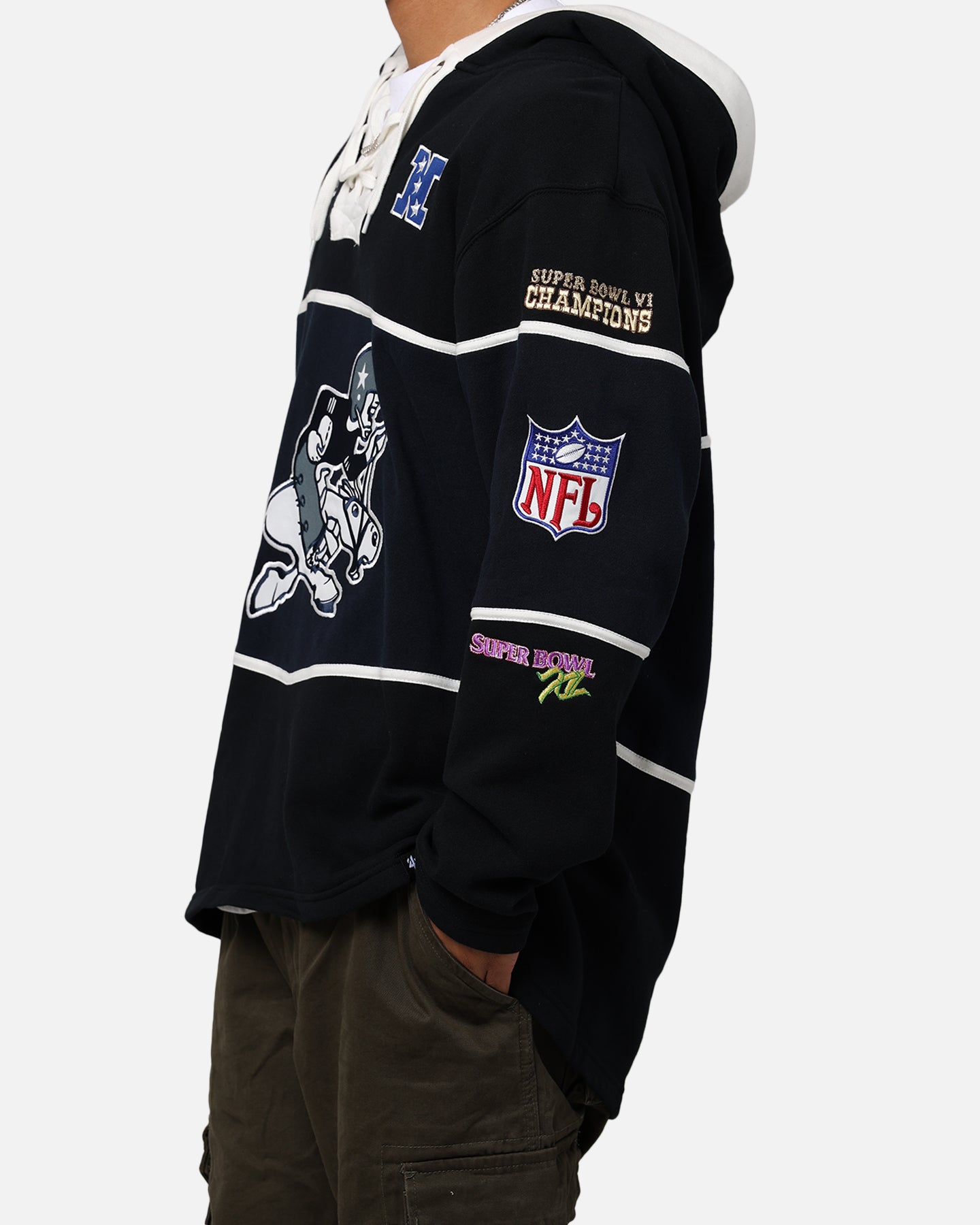 47 Brand Dallas Cowboys Super Bowl Gridiron Hoodie for Men - Jet Black NFL Football Fan Apparel - Perfect for Game Day & Casual Wear
