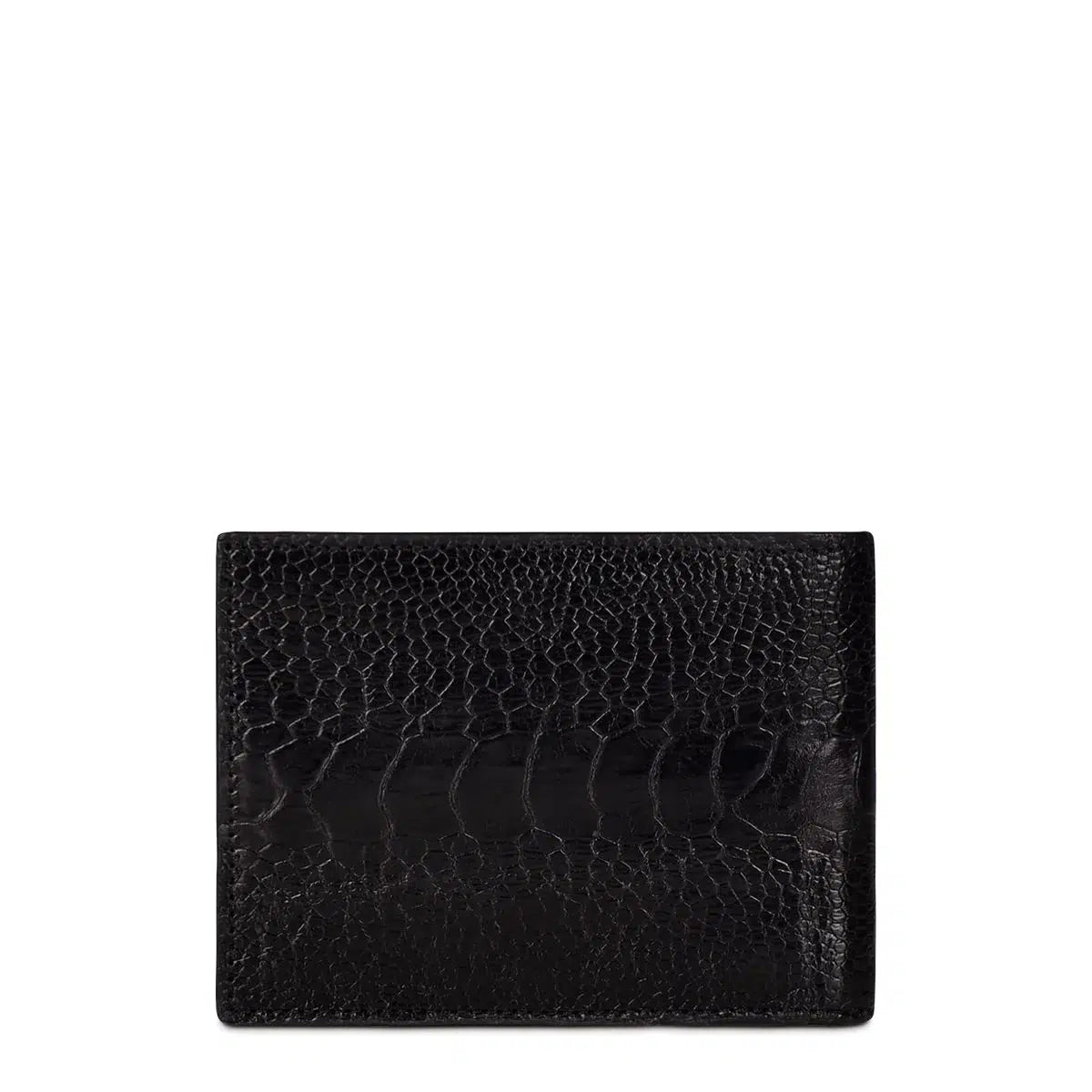 Premium Cuadra Black Classic Ostrich Leg Bifold Wallet for Men - Genuine Leather Luxury Wallet for Business & Everyday Use