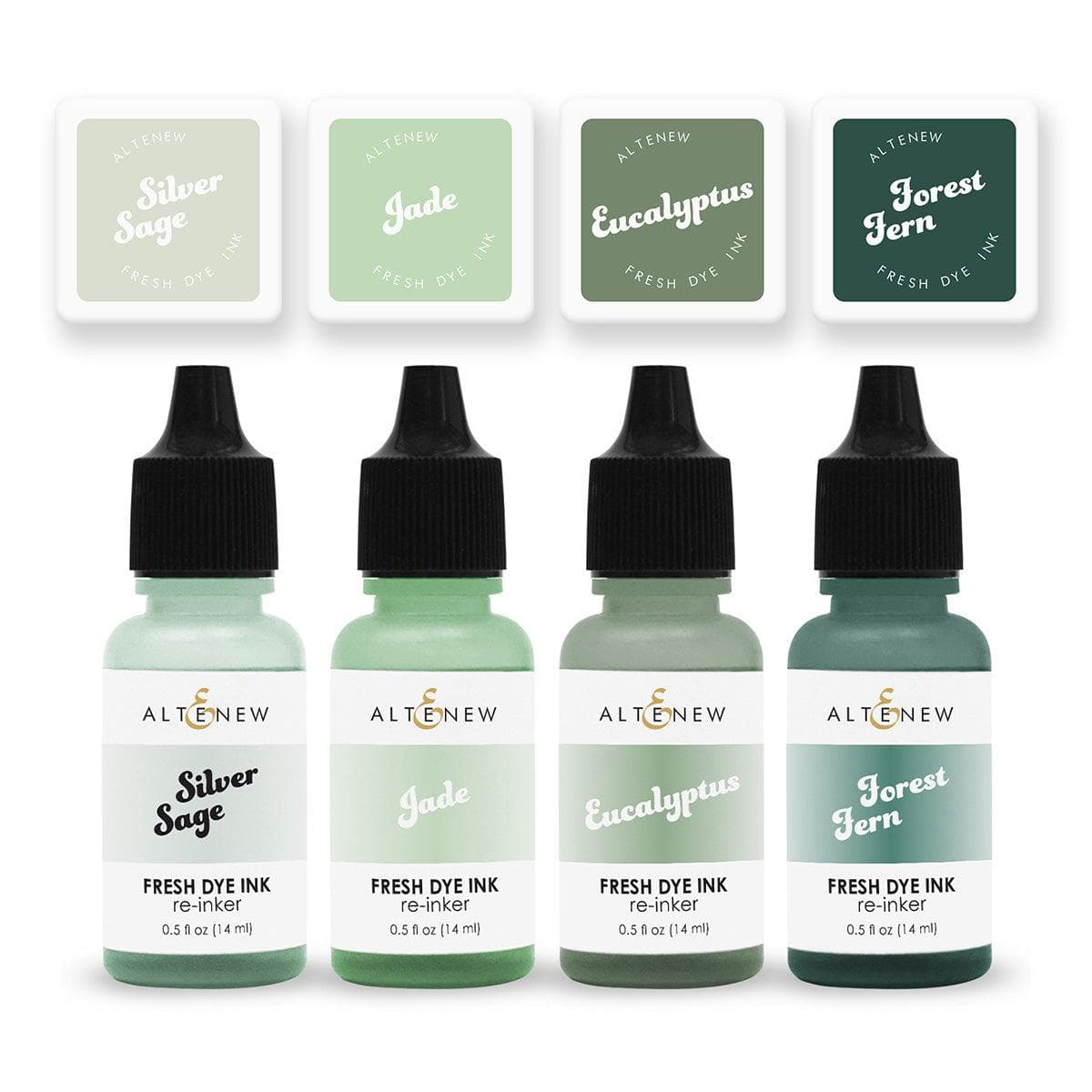 Frosted Foliage Fresh Dye Ink Mini Cube Reinker Bundle - Perfect for Card Making, Scrapbooking & DIY Crafts