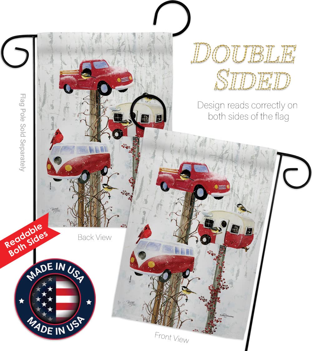 Retro Birdhouse Garden Flag Set 13