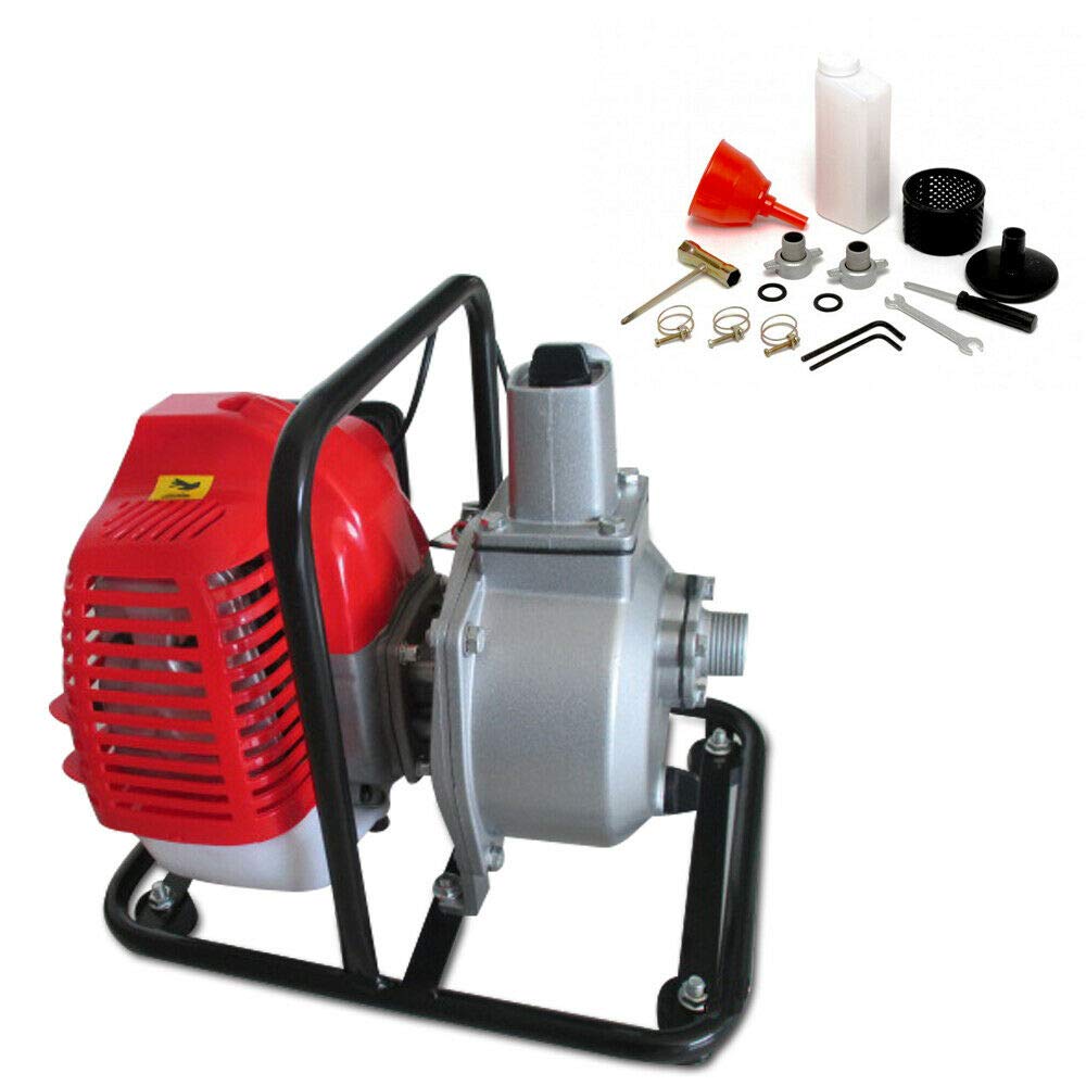 NOPTEG 43CC 2HP Gasoline Water Pump - 7000RPM 2-Stroke Engine for Irrigation, Pool, Landscaping & Gardening | Portable Water Transfer Pump for Farms, Construction Sites & Emergency Flood Control